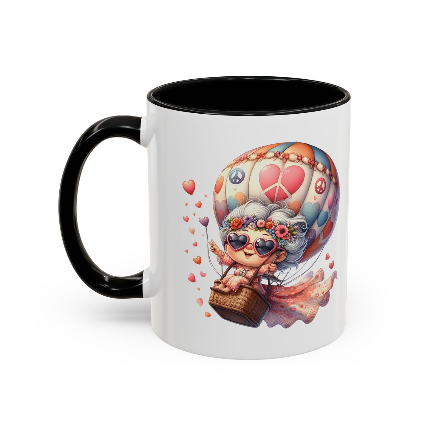 Whimsical Hot Air Balloon Coffee Mug, Cute Couple Mug, Gift for Coffee Lovers, Tea Lover's Gift, Valentine's Day Mug, Birthday Gift