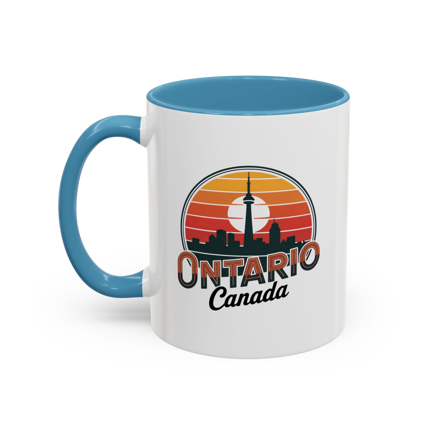 Ontario Skyline Accent Coffee Mug, Retro Travel Mug, Gift for Coffee Lovers, Ontario Souvenir, Unique Kitchen Decor
