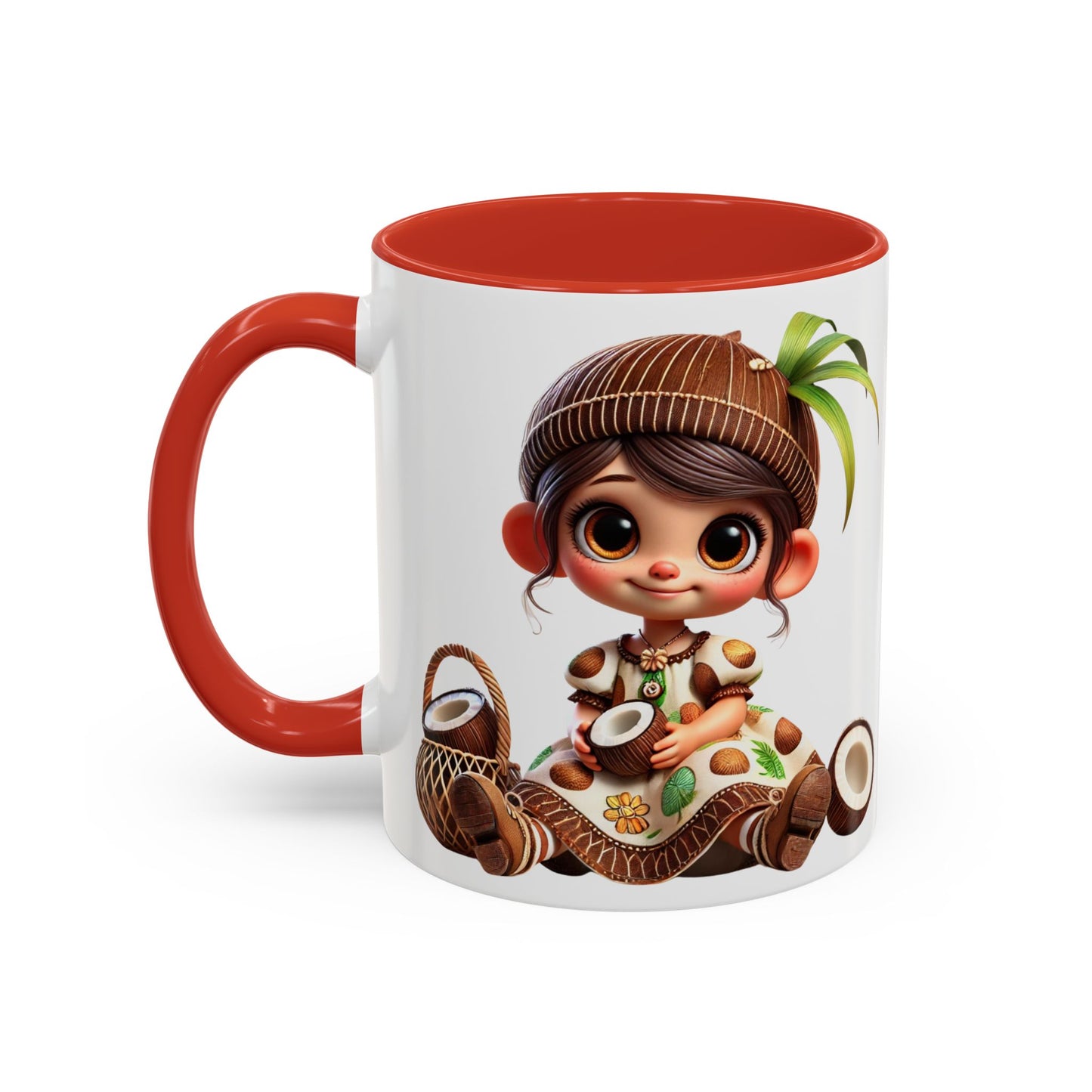 Whimsical Coconut Character Coffee Mug - 11oz & 15oz