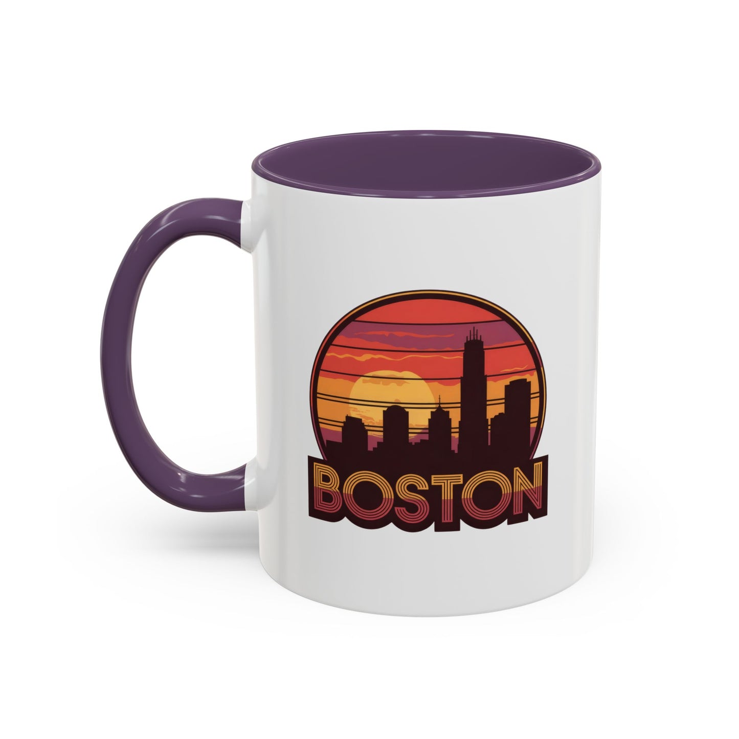 Boston Sunset Accent Coffee Mug, Unique Gift for Boston Lovers, Travel Souvenir, Home Decor, Coffee Lover's Gift, 11oz 15oz Options