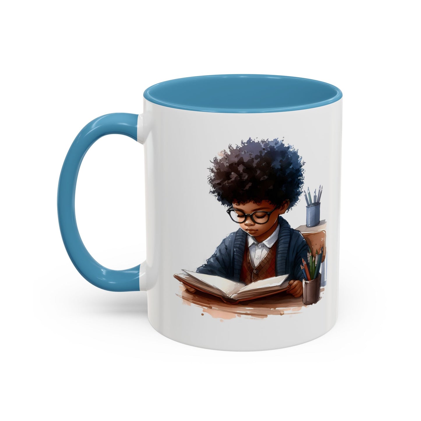 Studious Kid Accent Coffee Mug | Reading Gift for Book Lovers | Unique Office Decor | Fun Drinkware | Educational Present