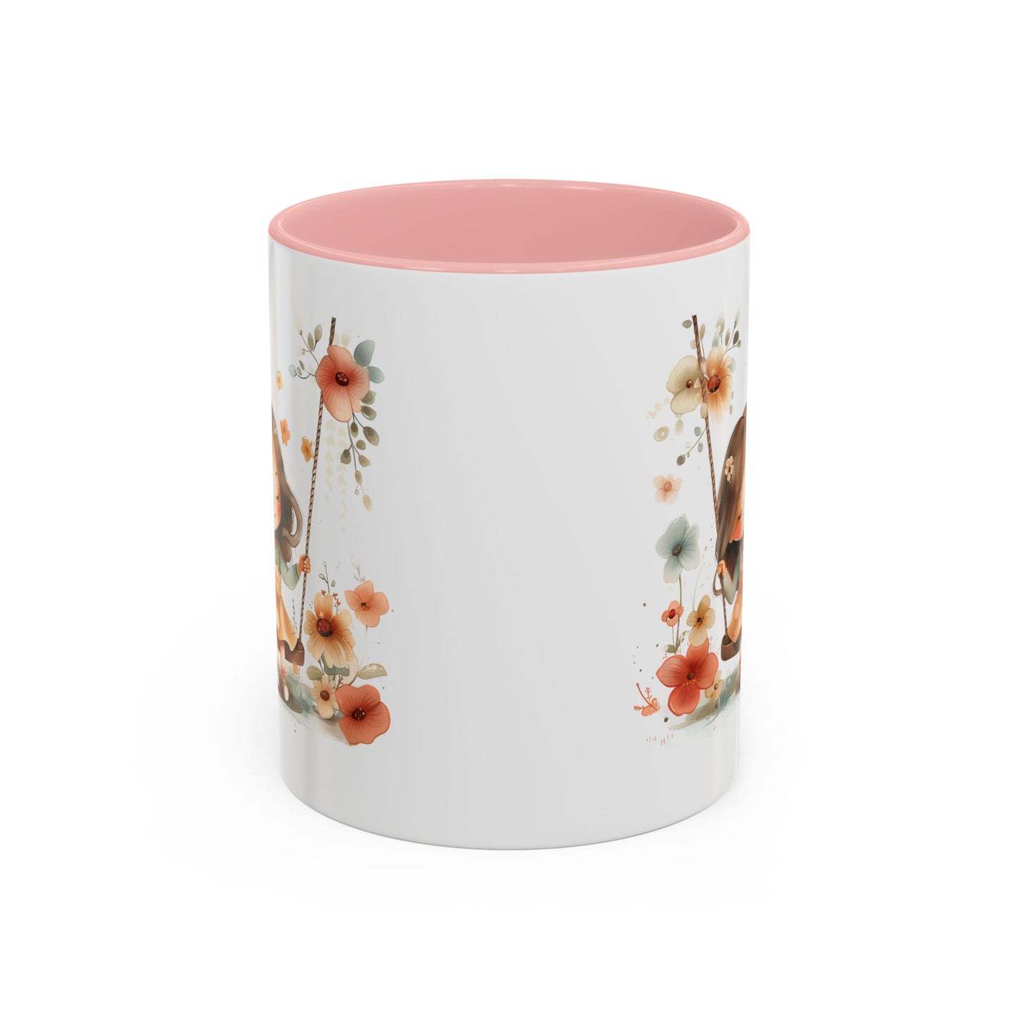 Floral Swing Coffee Mug - Whimsical Flower Design, Cute Gift for Tea Lovers, Boho Kitchen Decor, Birthday, Mother's Day