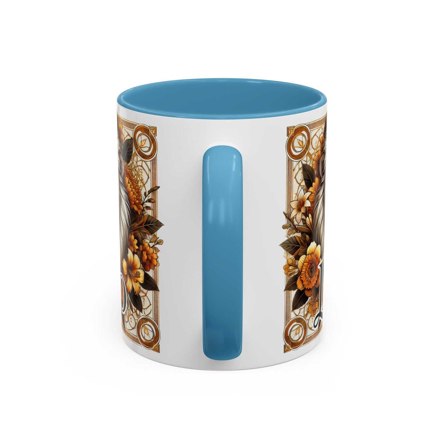 Leo Zodiac Accent Coffee Mug – Bold Floral Design for Astrology Lovers