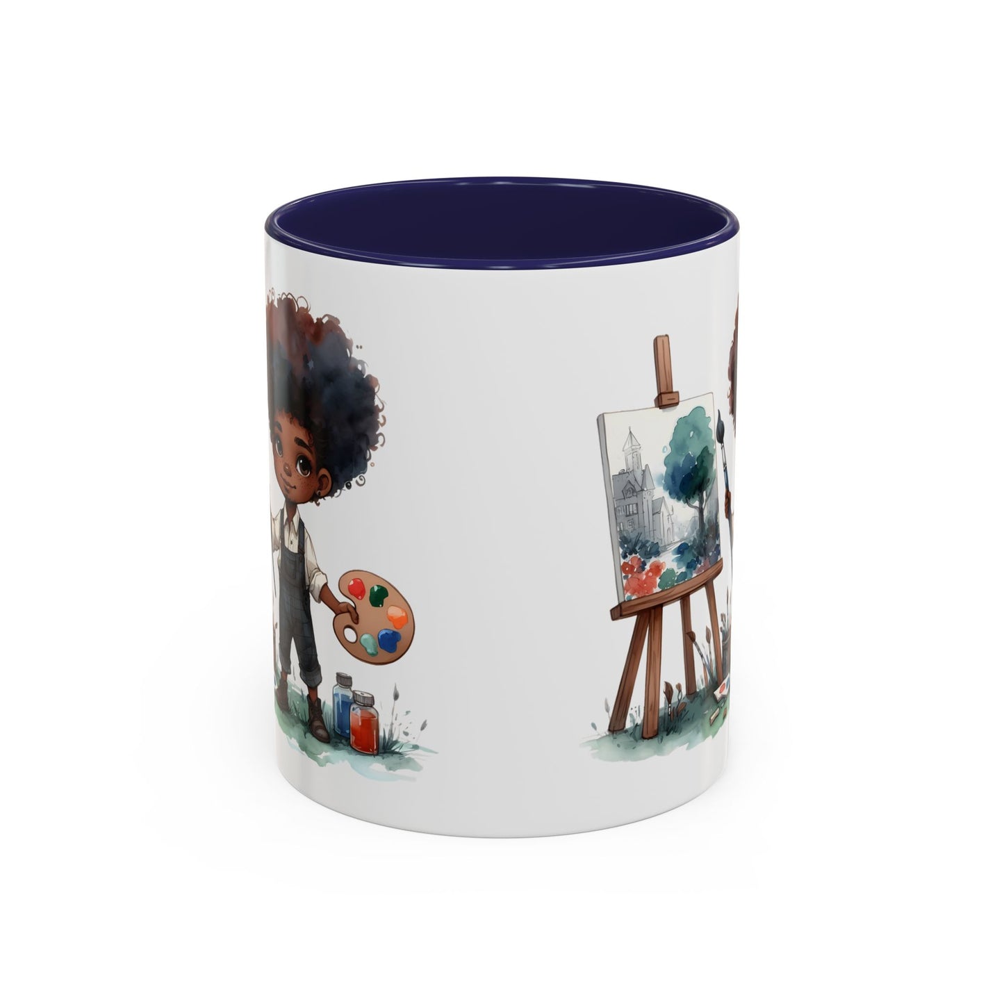Creative Kid's Coffee Mug | Art Lover Gift | Black & White Accent Mug | Unique Art Design | Children's Art Decor | Fun Ceramic Cup
