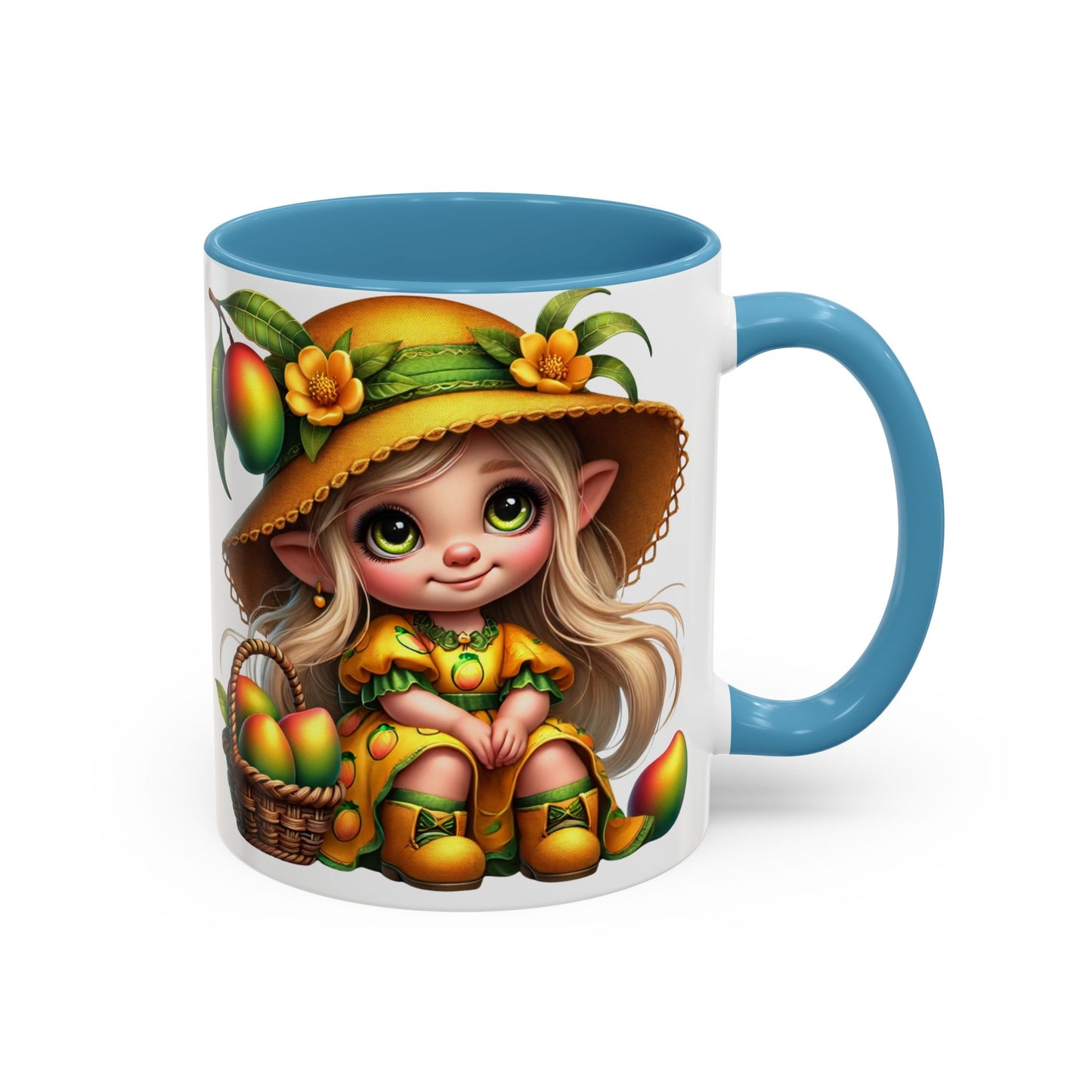Cute Mango Fairy Accent Coffee Mug - Whimsical 11oz & 15oz