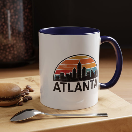Atlanta Skyline Accent Coffee Mug - Vintage Cityscape Design, Gift for Coffee Lovers, Home Decor, Travel Souvenir, Morning Inspiration