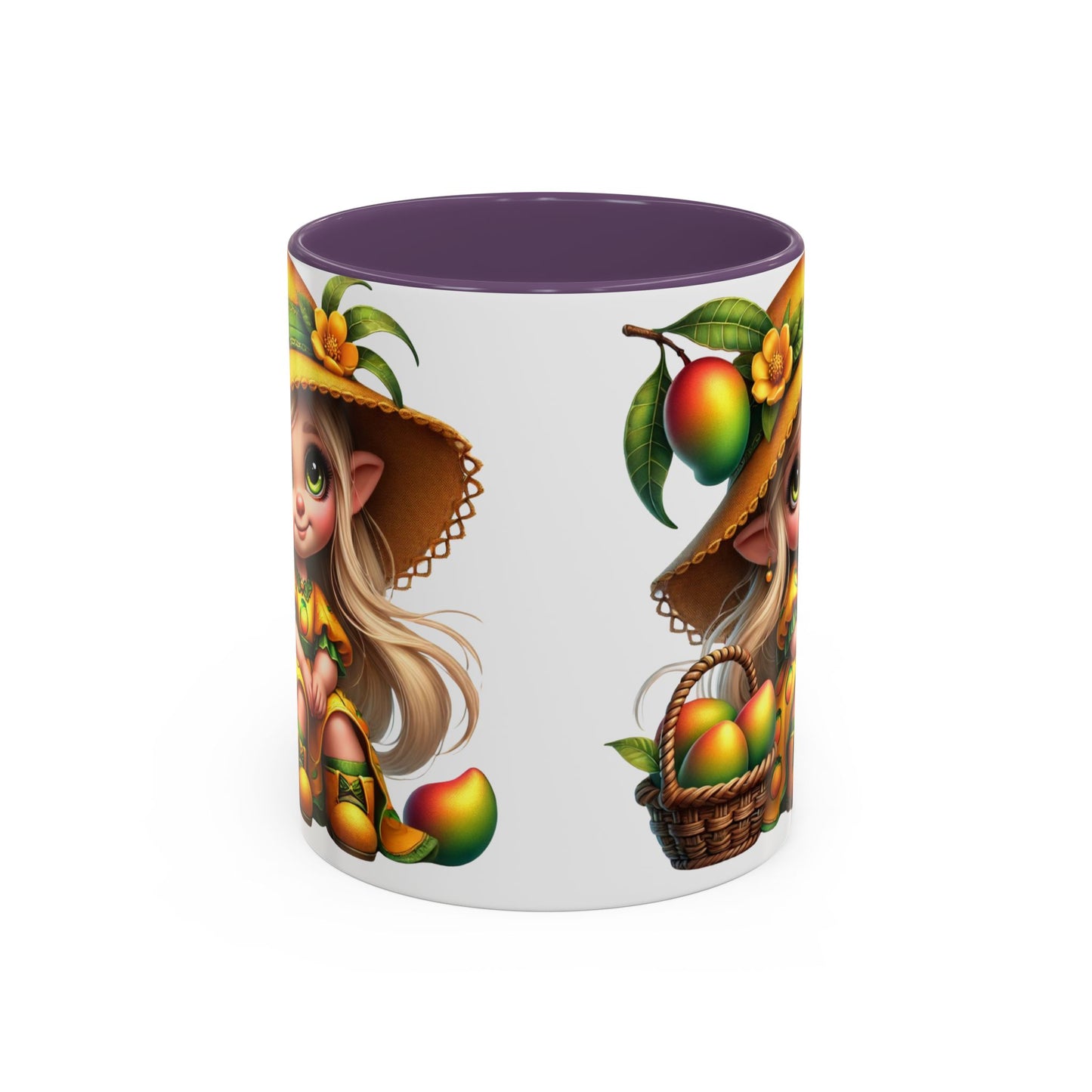 Cute Mango Fairy Accent Coffee Mug - Whimsical 11oz & 15oz