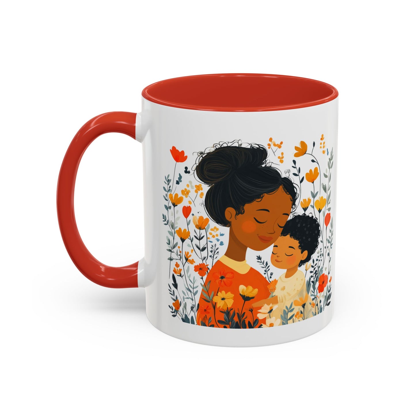 Floral Mama & Child Coffee Mug - Perfect for Mother's Day, Gift for Mom, Family Time, Cute Drinkware, Wellness, Friendship