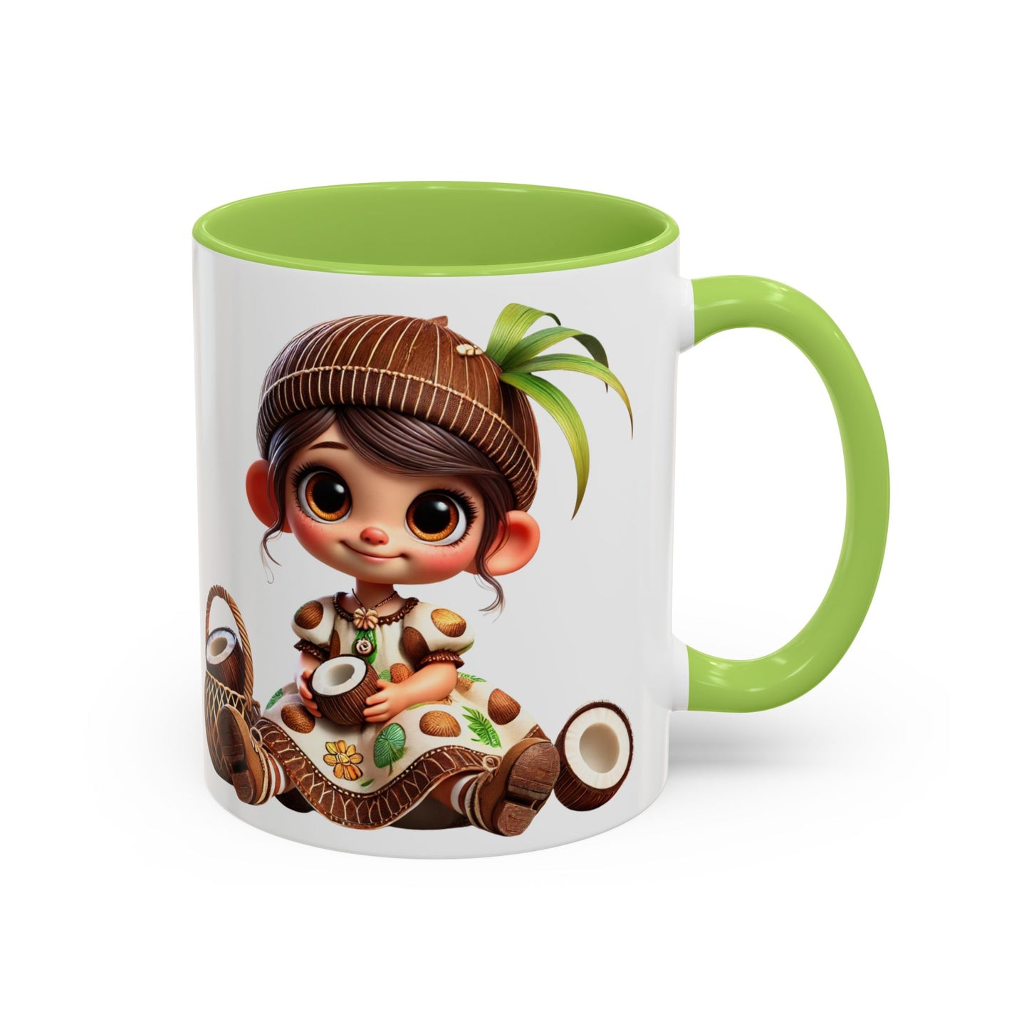 Whimsical Coconut Character Coffee Mug - 11oz & 15oz