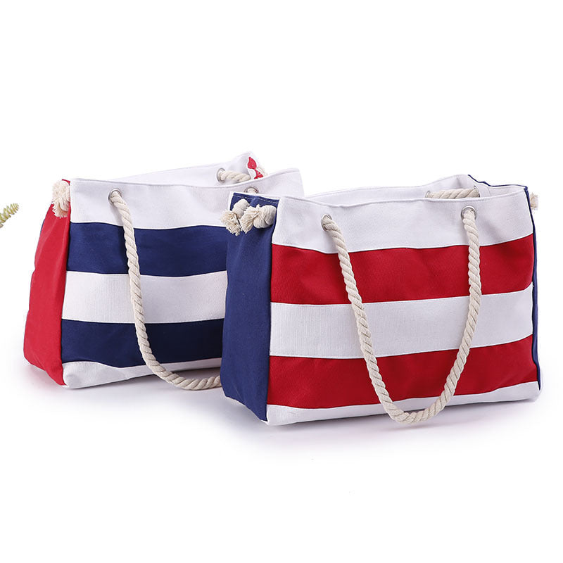 Creative Hemp Rope Striped Bag Casual Fashion Color Matching
