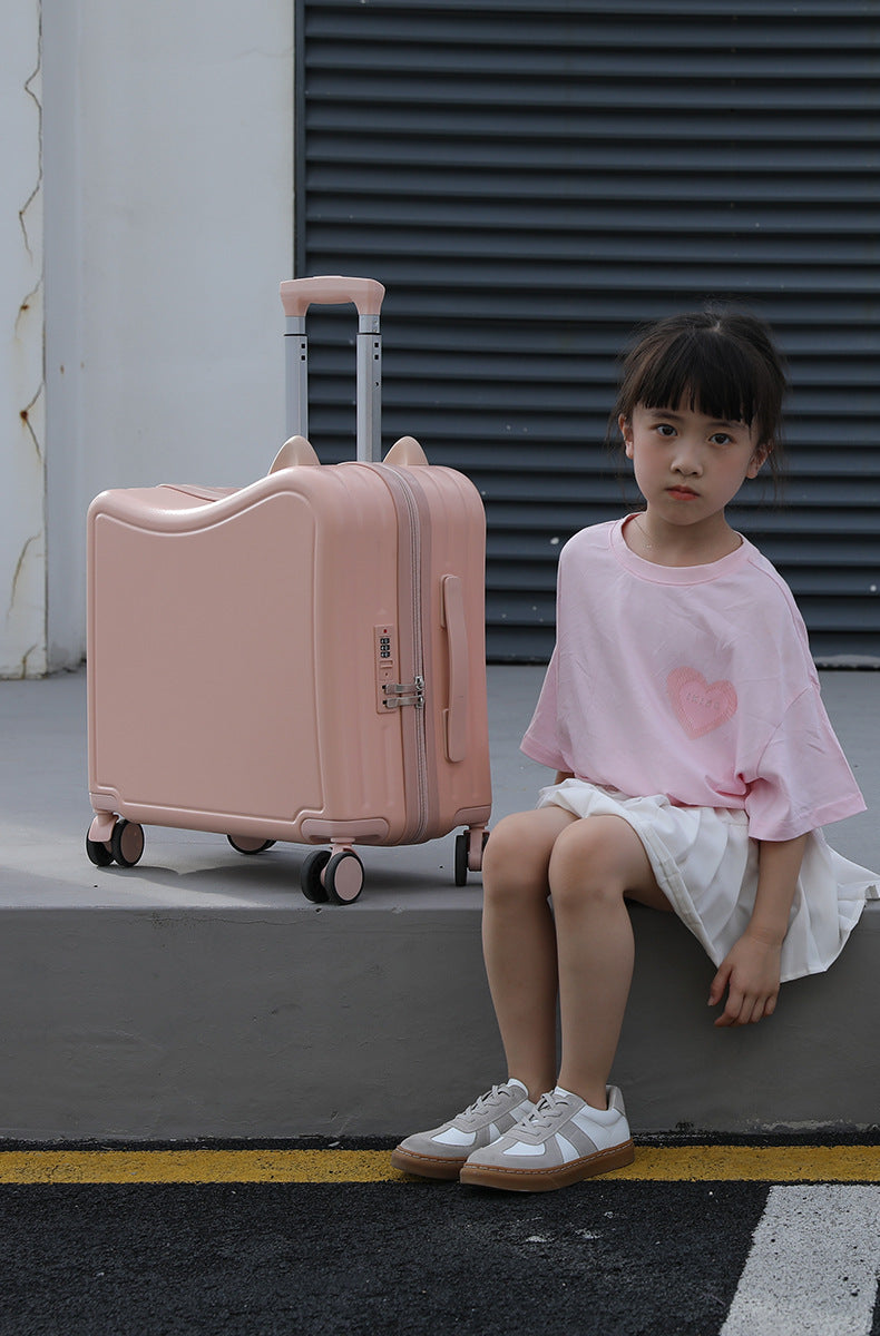 Children's Luggage Riding Trolley Case Mute Universal Wheel Boarding Bag Store Hive UNIjuntos