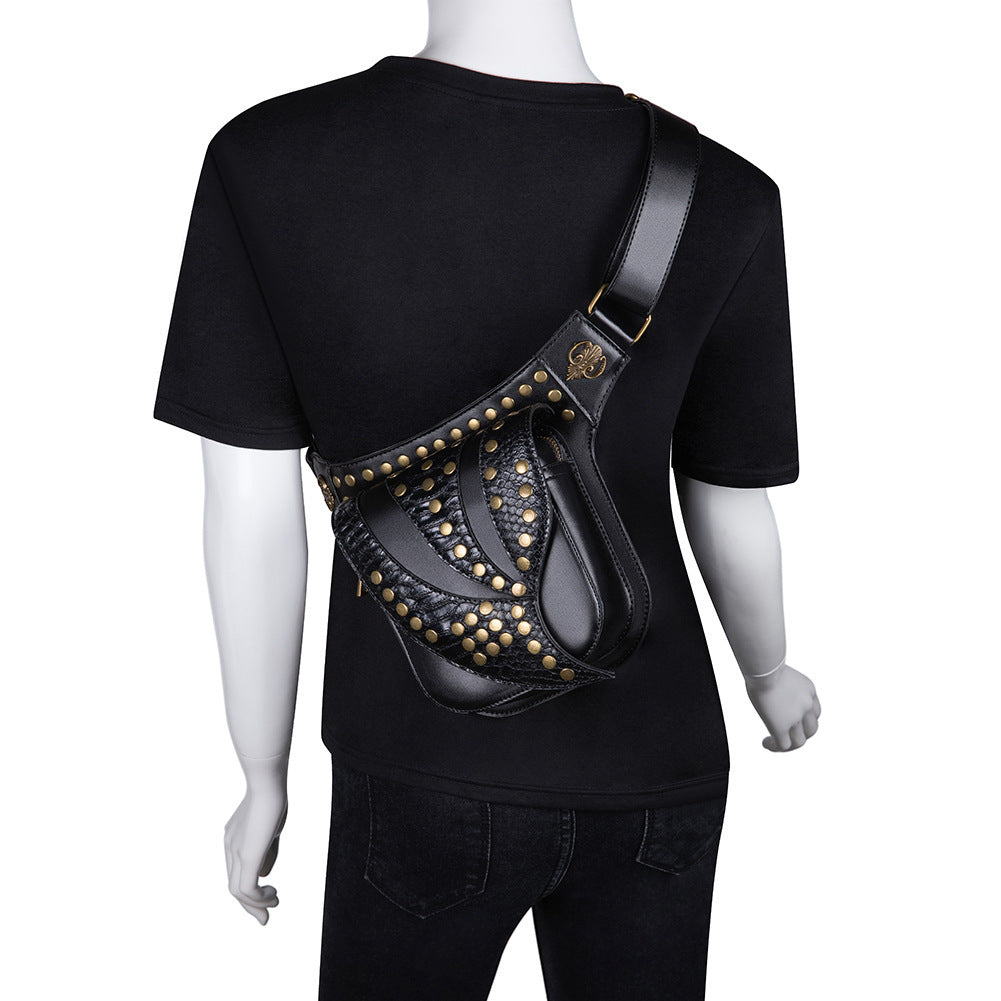 Girl Punk Studded Biker Chest Bag