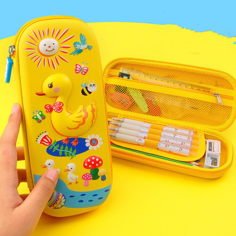 3D Cartoon Primary School Student Storage Pencil Bag