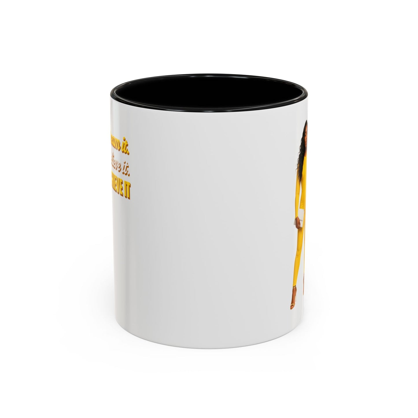 Inspiring Accent Coffee Mug - Dream It, Believe It, Achieve It, Motivational Gift, Coffee Lovers, Home Office Decor