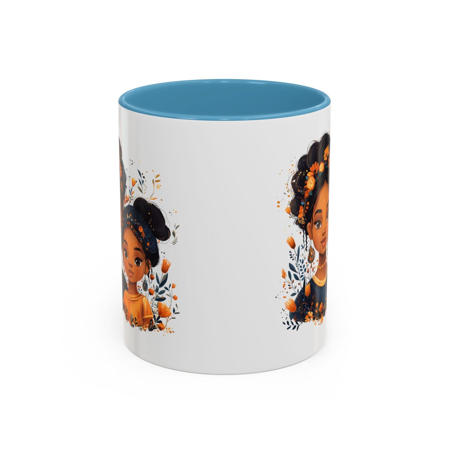 Cute Floral Accent Mug for Coffee Lovers, Gift for Moms, Family Bonding, Fall Decor, Unique Tea Mug