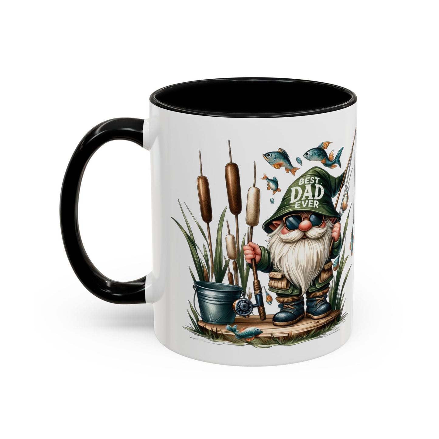 Fishing Gnome Coffee Mug, Best Dad Ever, Father's Day Gift, Dad's Mug, Gnome Decor, Outdoor Lover's Cup