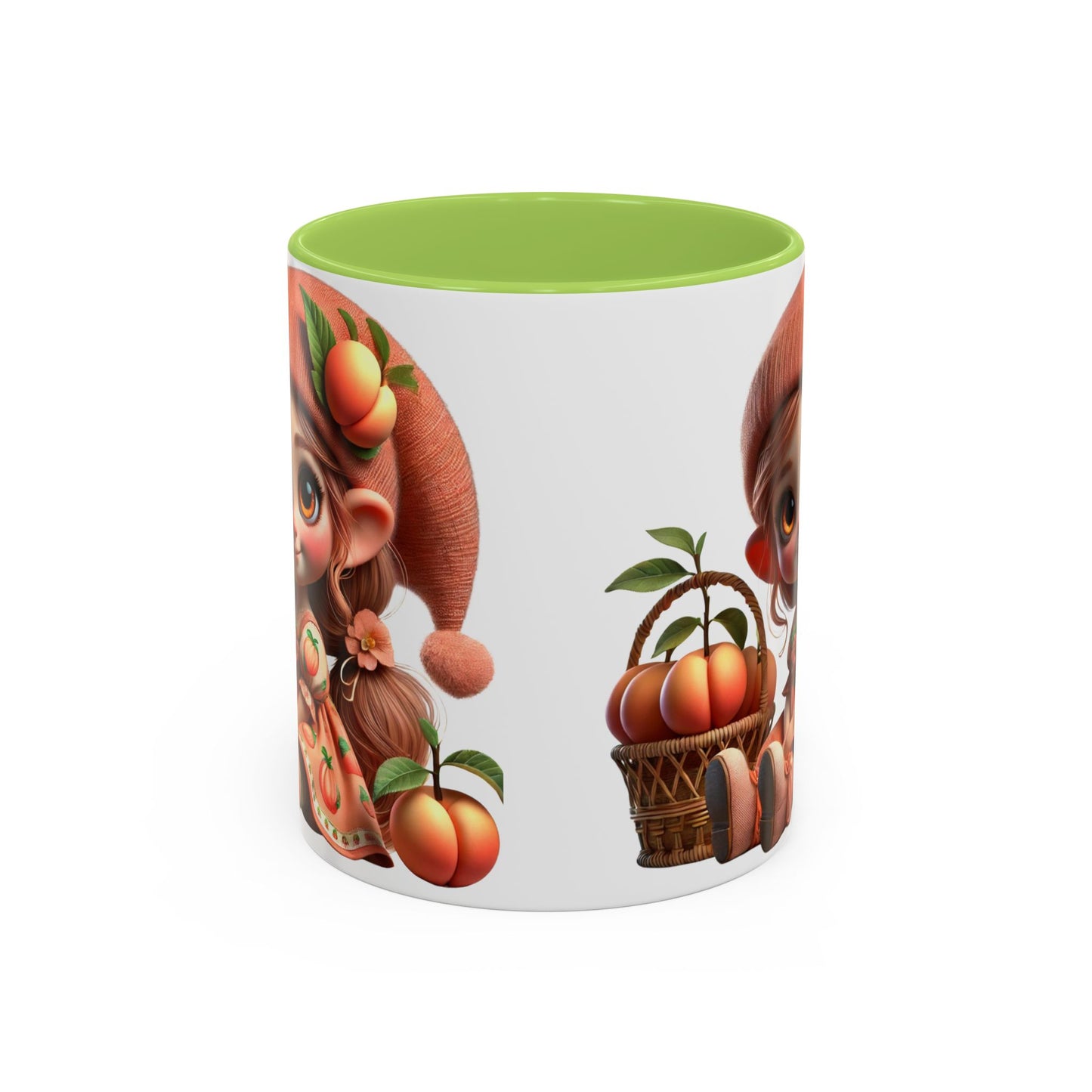 Cute Peach Character Accent Coffee Mug - Ideal for Cozy Mornings