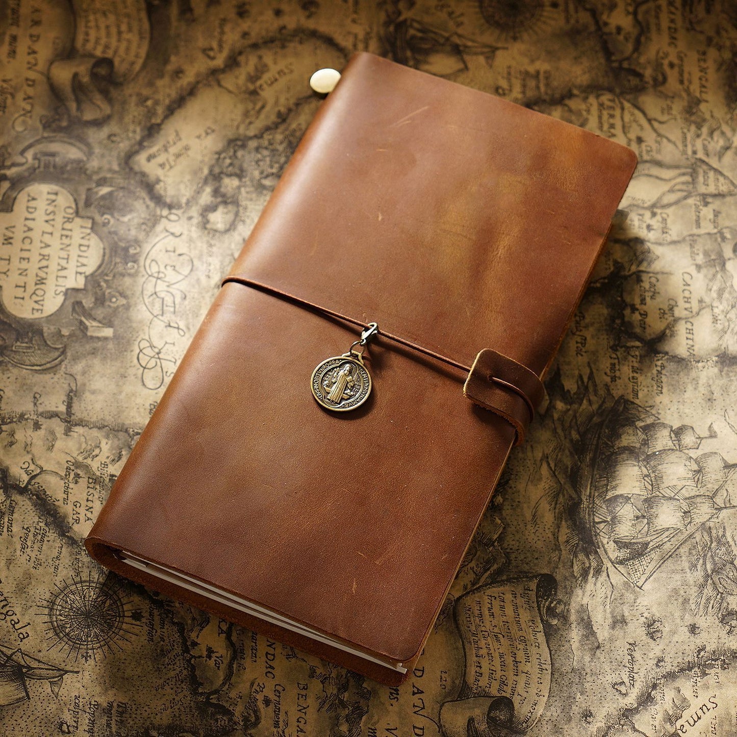 Travel Notebook Cowhide Leather Diary Vintage