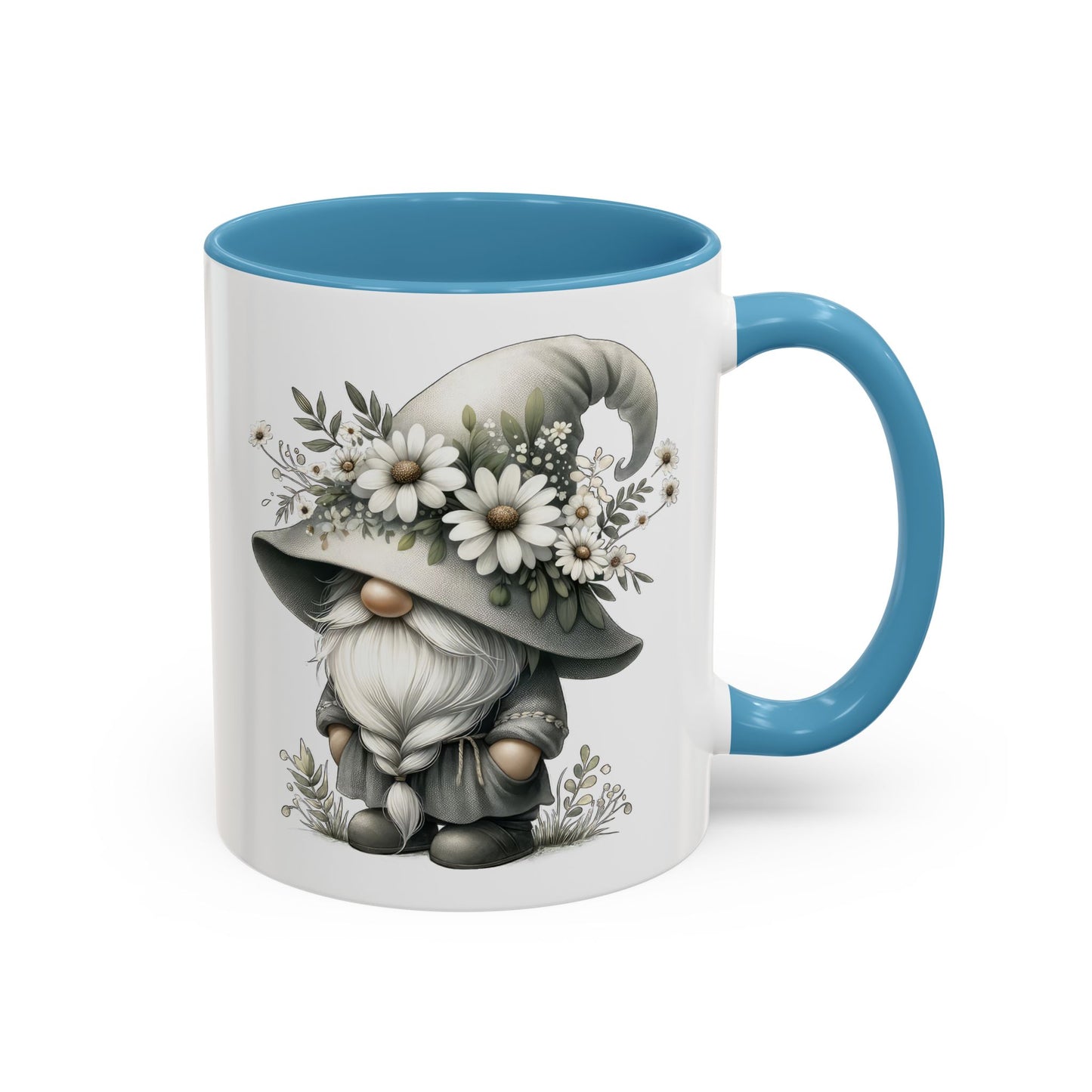 Whimsical Gnome Coffee Mug, Cute Floral Mug, Gift for Garden Lovers, Accent Mug for Coffee, Tea, and Hot Cocoa