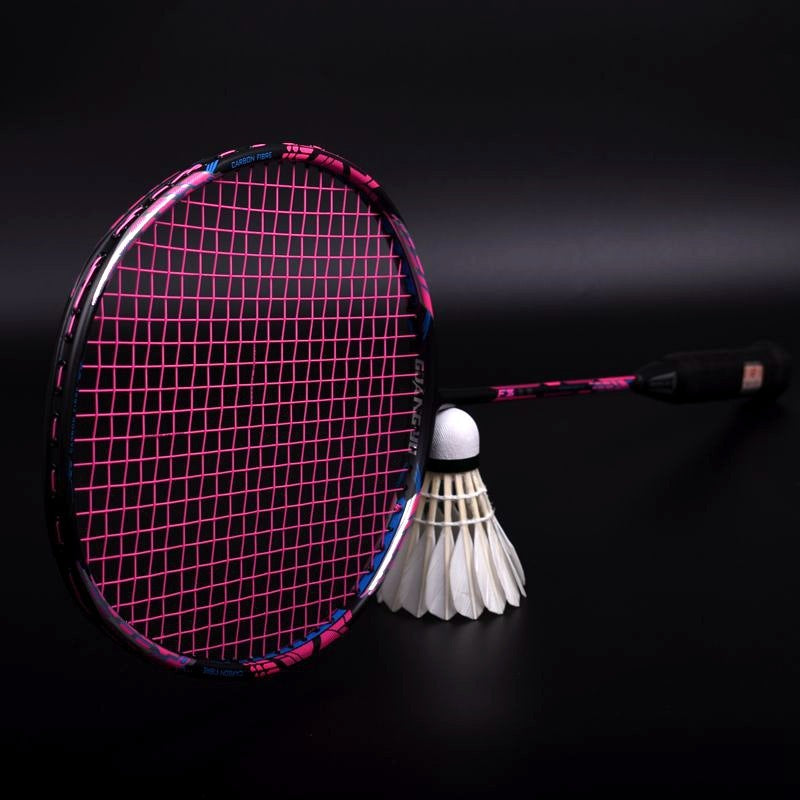 Offensive Badminton Racket With Secondary Reinforcement Of 32 Pounds Of Carbon Fiber