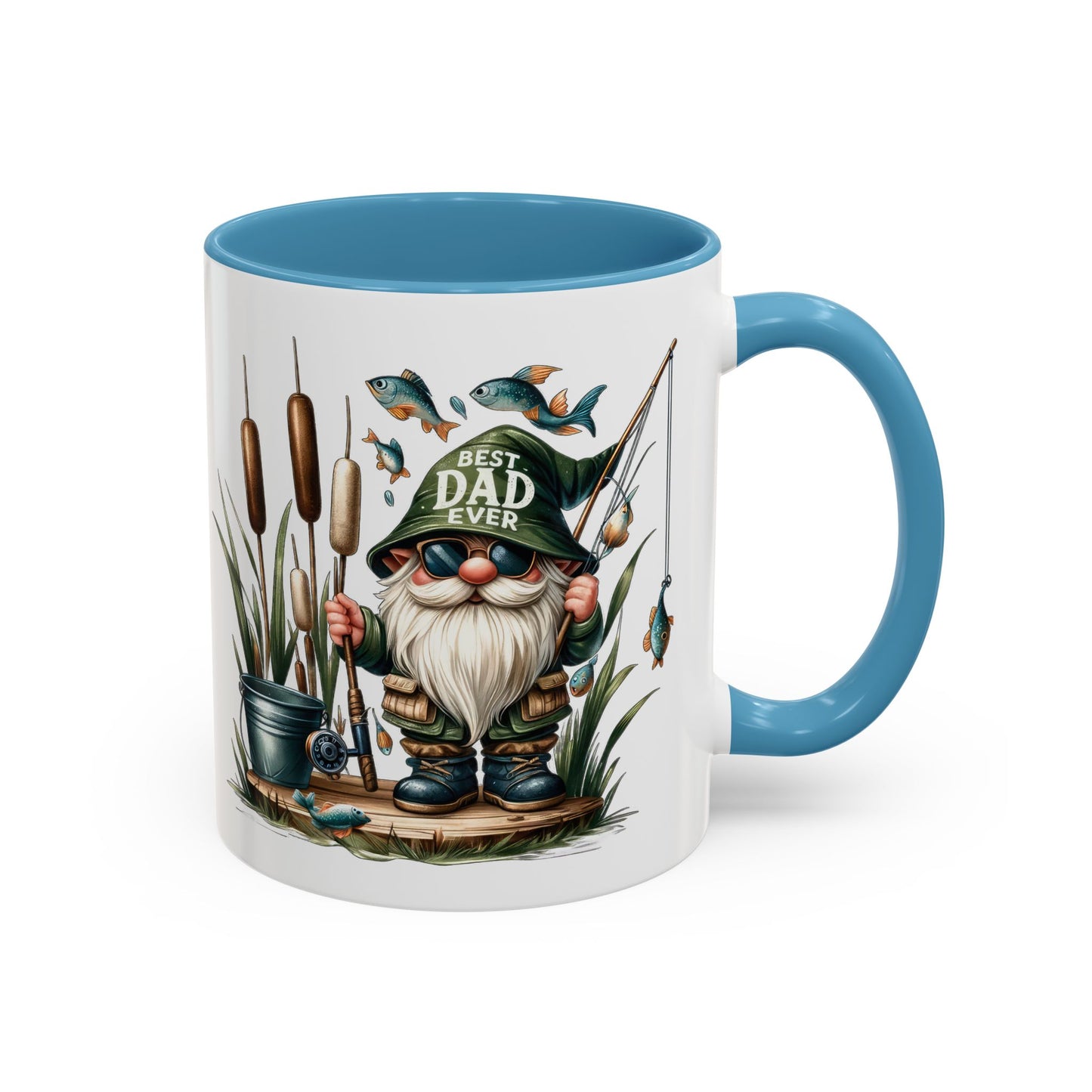Fishing Gnome Coffee Mug, Best Dad Ever, Father's Day Gift, Dad's Mug, Gnome Decor, Outdoor Lover's Cup