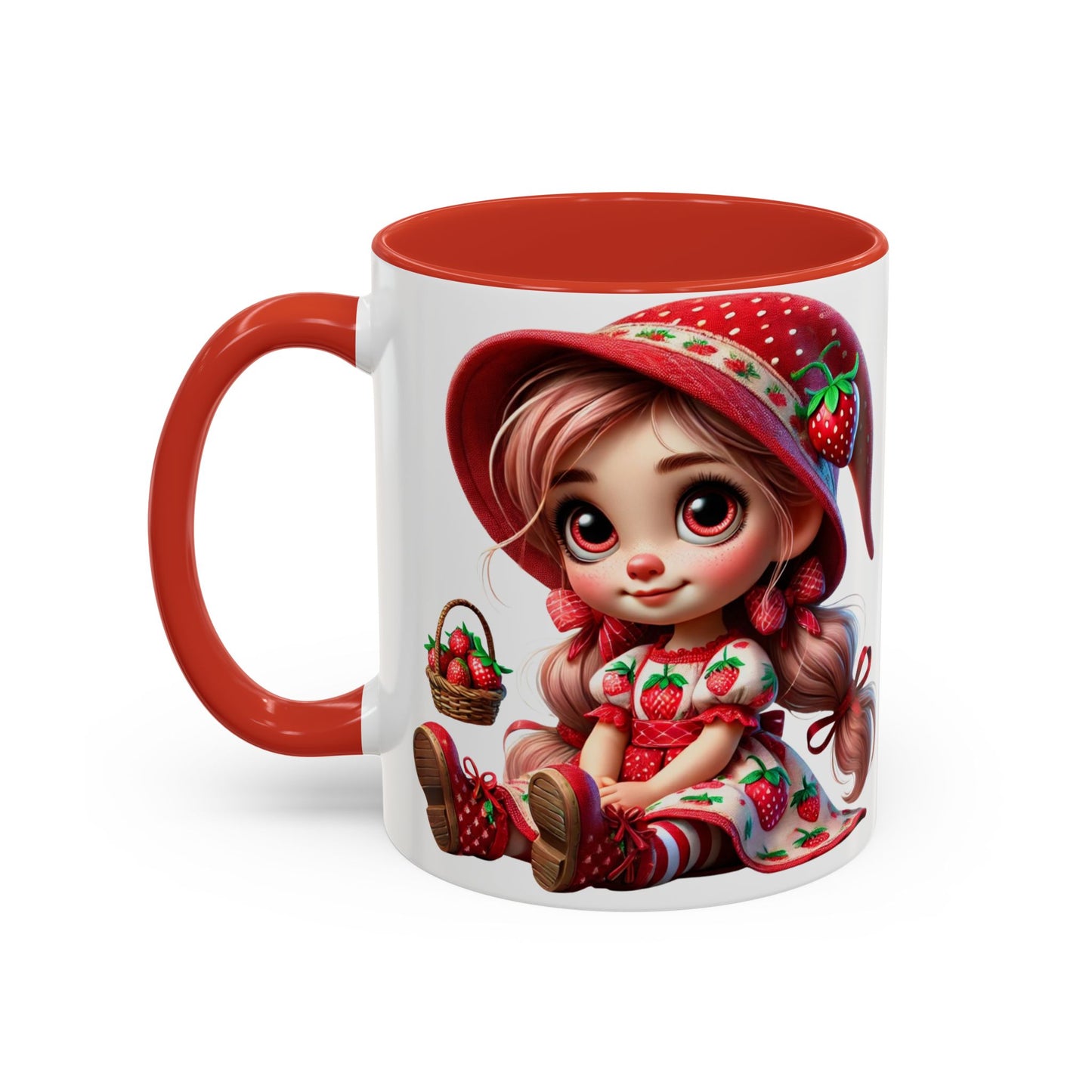 Cute Strawberry Girl Coffee Mug - 11 & 15 oz Accent Mugs for Tea Lovers