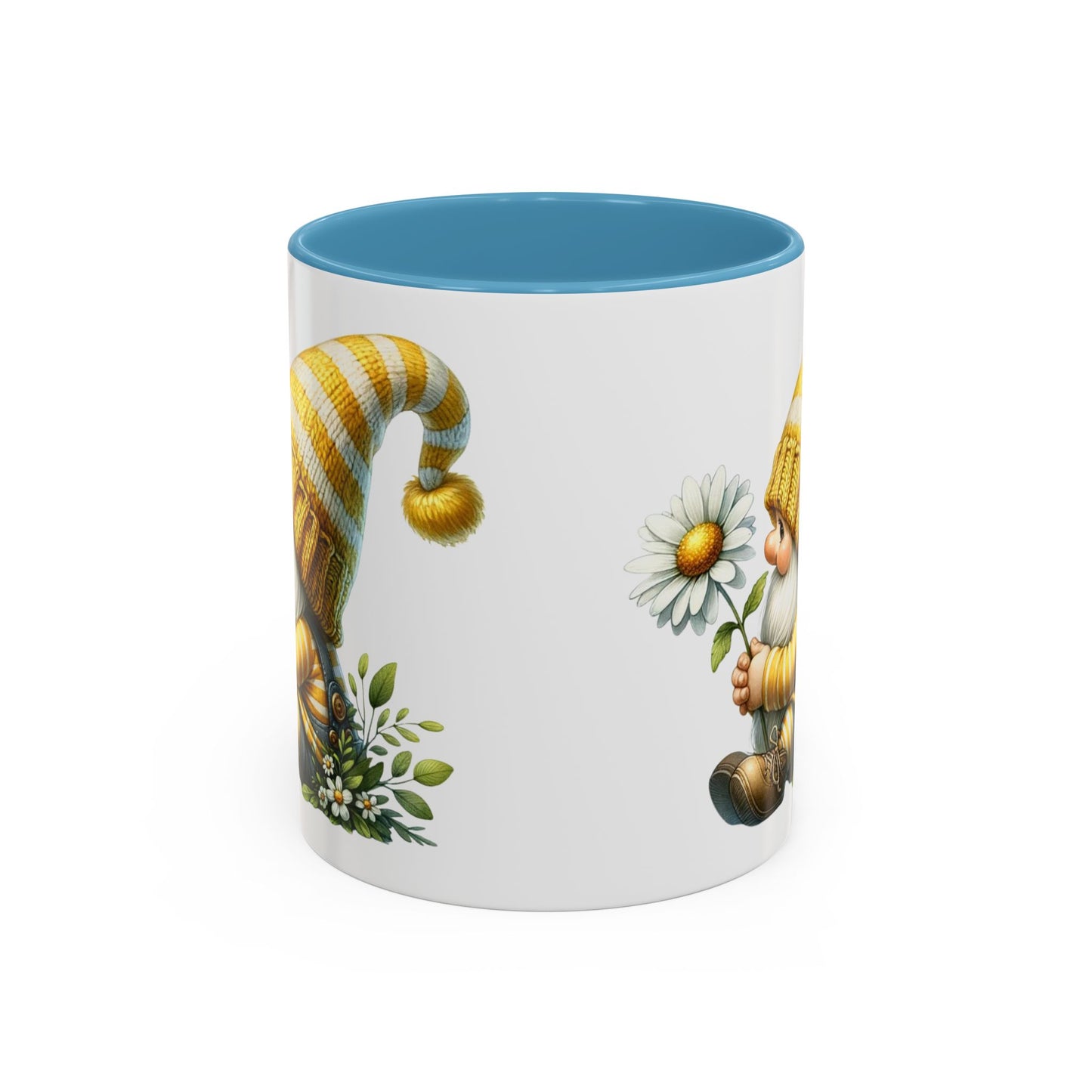 Whimsical Gnome Coffee Mug, Cute Gnome Cup for Garden Lovers, Spring Decor, Gift for Her, Coffee Lover's Mug, Unique Flower Mug