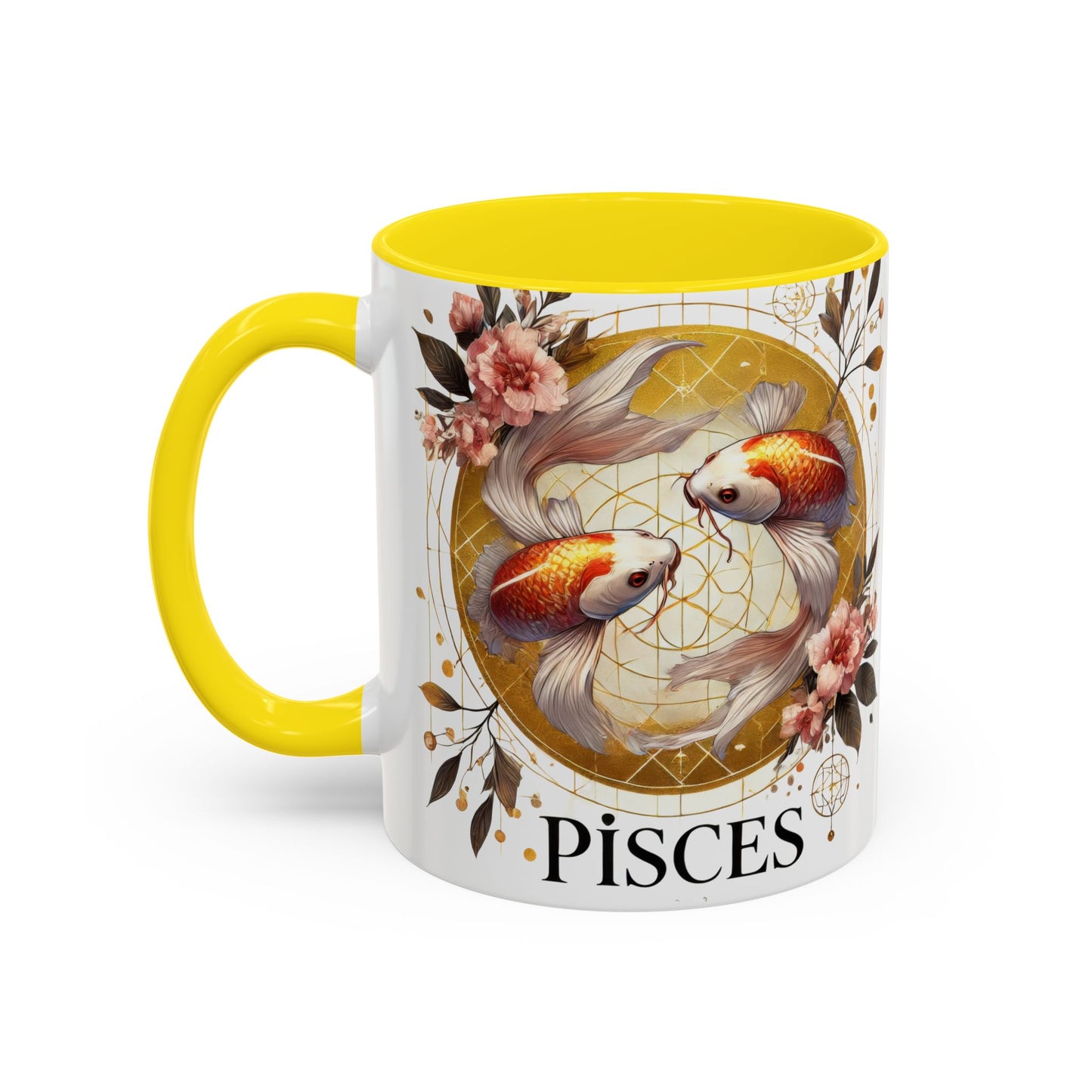 Pisces Goldfish Accent Coffee Mug – Zodiac Astrology Gift for Fish Lovers