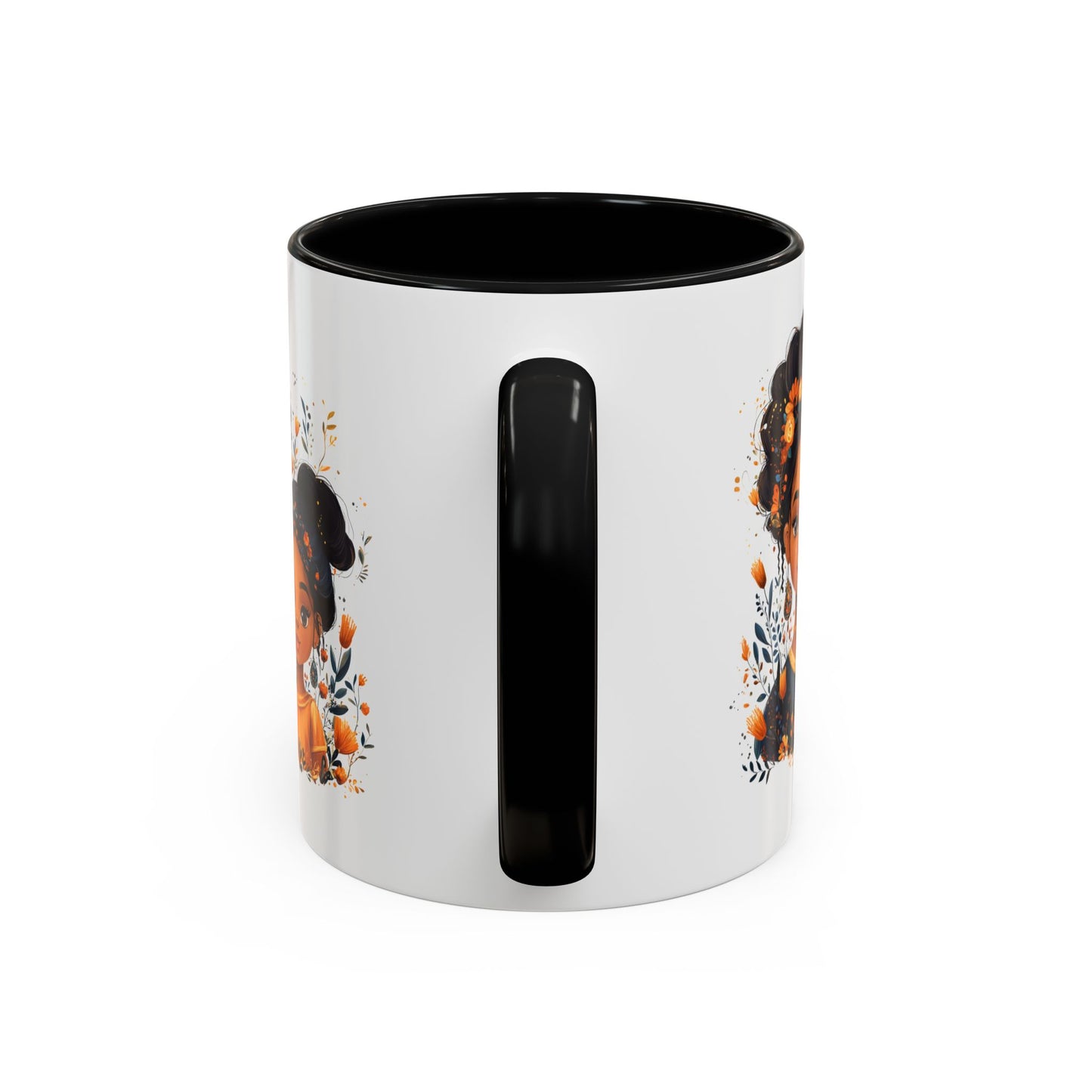 Cute Floral Accent Mug for Coffee Lovers, Gift for Moms, Family Bonding, Fall Decor, Unique Tea Mug