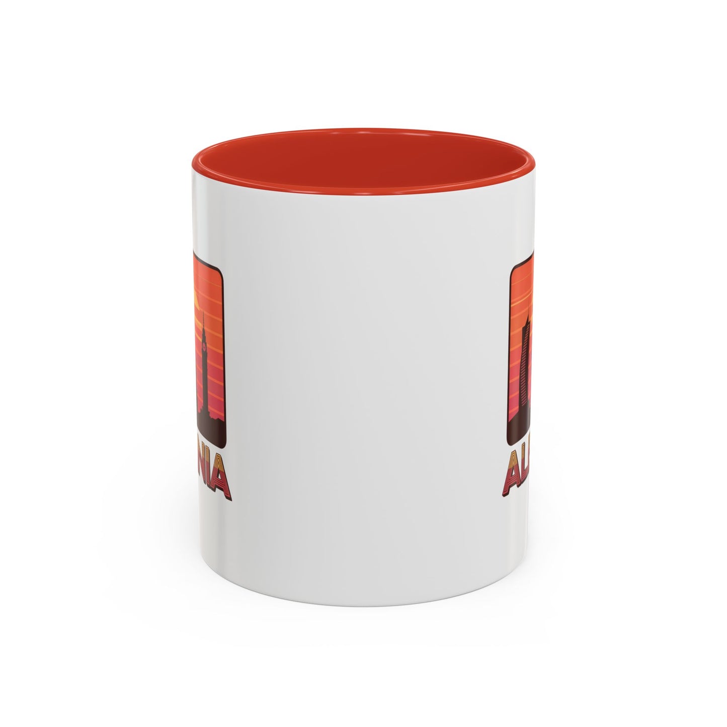 Albania Sunrise Accent Coffee Mug | Retro Travel Mug | Gift for Coffee Lovers | Unique Home Decor | Custom Souvenir for Albania Enthusiasts