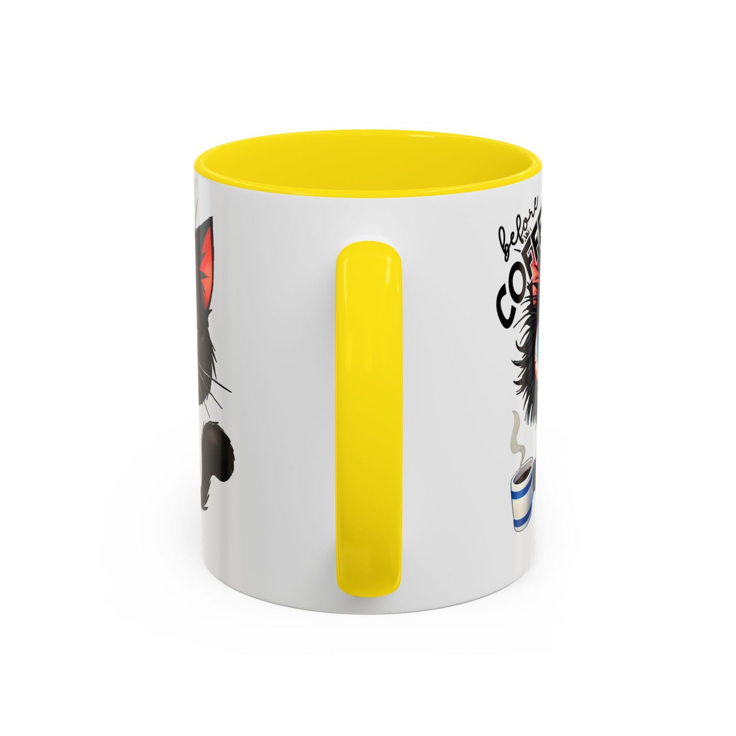 Whimsical Cat-Themed Coffee Mug, Fully Caffeinated, Gift for Cat Lovers, Fun Kitchen Decor, Birthday Gift, Unique Coffee Lover Mug