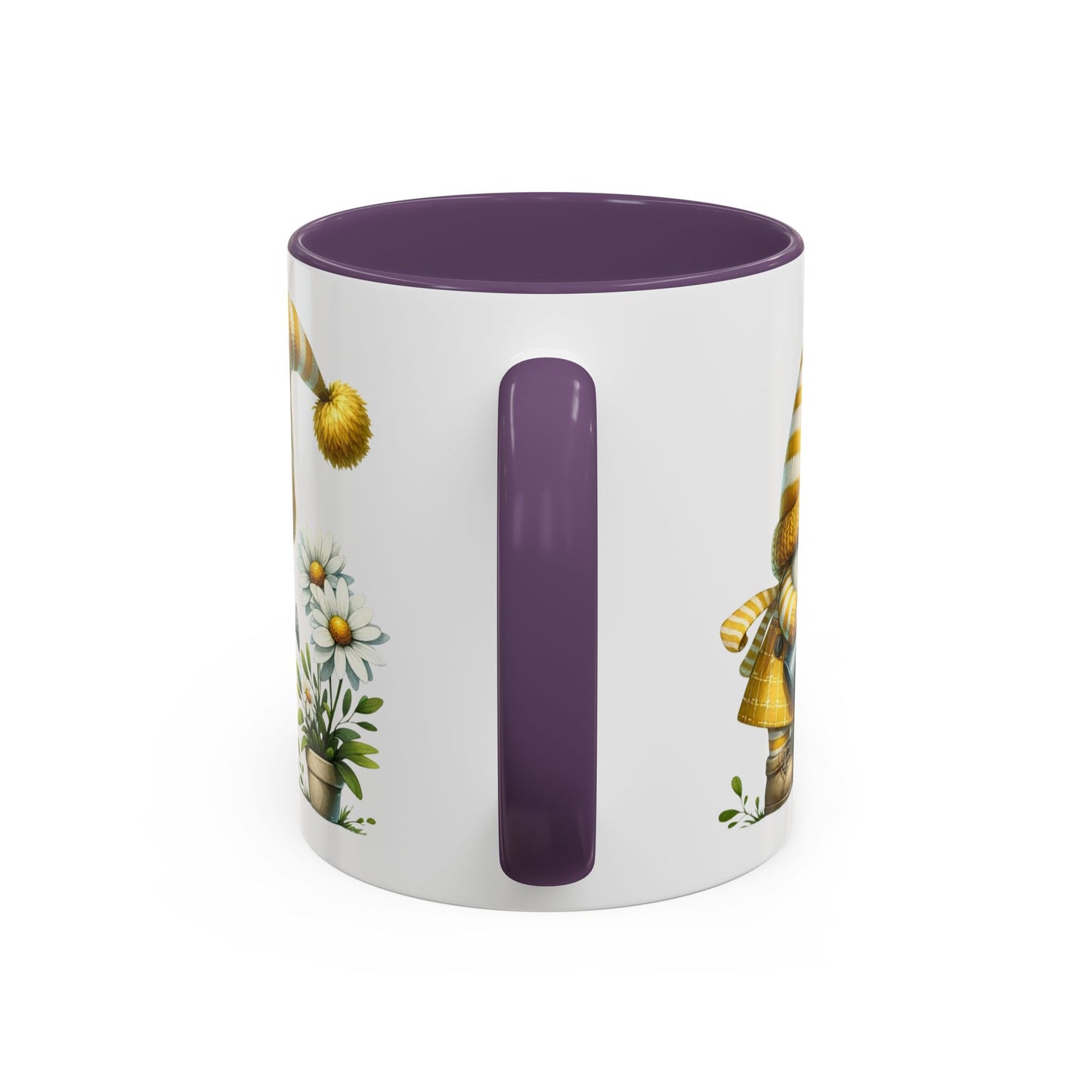 Charming Gnome Accent Coffee Mug, Cute Nature Decor, Garden Lover Gift, Springtime Coffee Cup, Whimsical Kitchenware