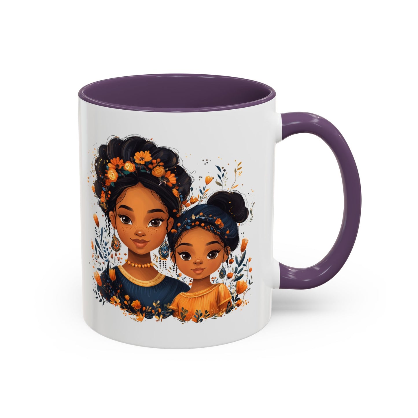 Cute Floral Accent Mug for Coffee Lovers, Gift for Moms, Family Bonding, Fall Decor, Unique Tea Mug