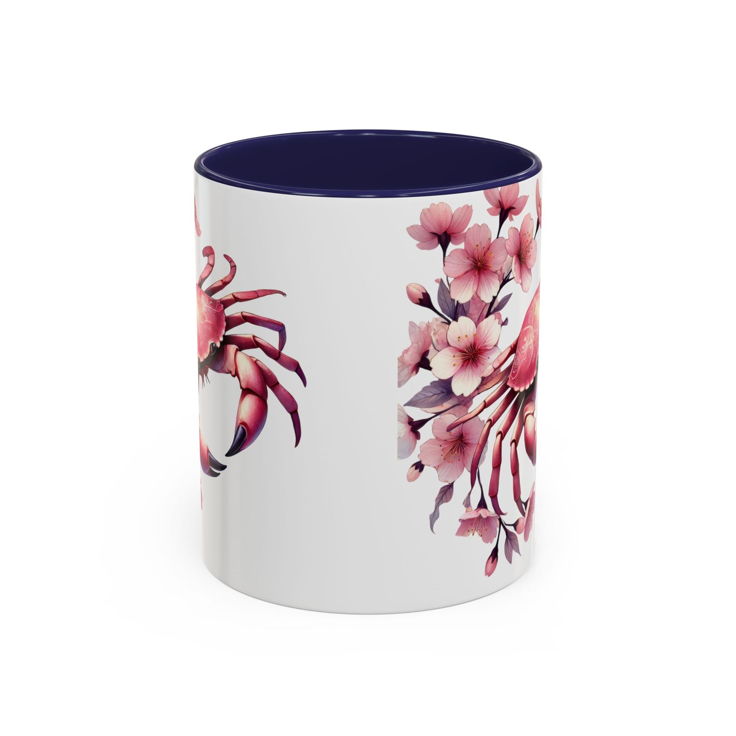 Artistic Crab & Cherry Blossom Mug - 11 & 15oz Accent Coffee Cup