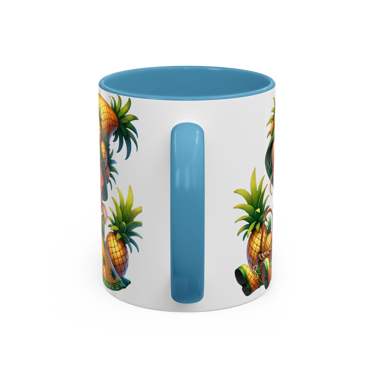 Pineapple Paradise Accent Coffee Mug - Cute Tropical Design, 11oz & 15oz