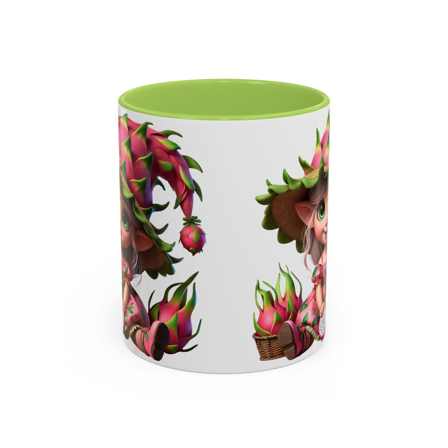 Whimsical Dragon Fruit Character Coffee Mug - Perfect for Plant Lovers & Fantasy Fans