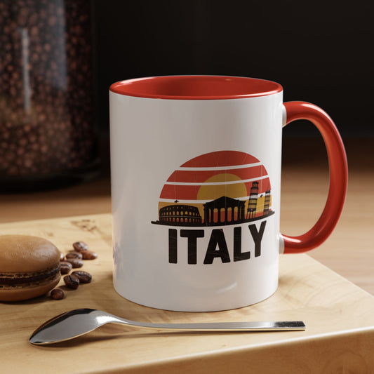 Italy Sunset Coffee Mug, Travel Gift, Home Decor, Espresso Lover's Cup, Italian Souvenir, Birthday Present, Retro Vintage Style