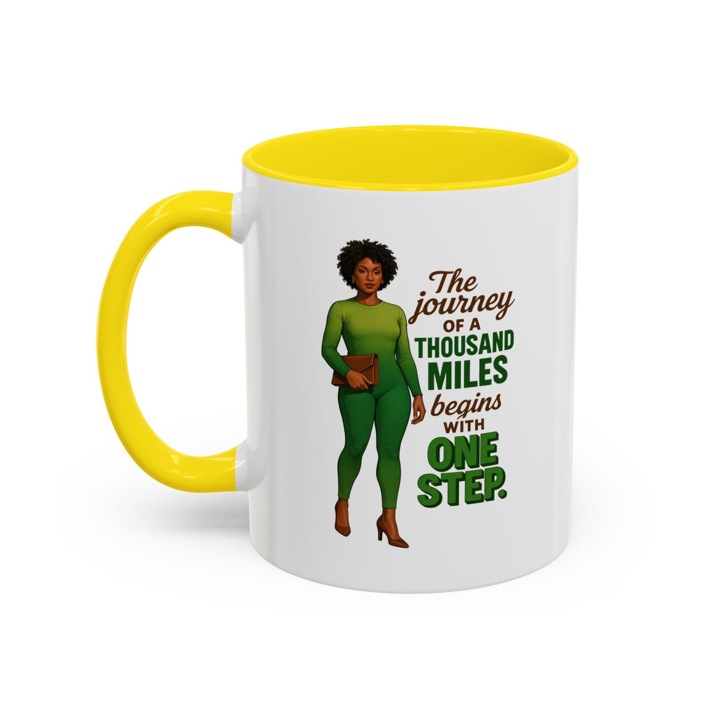 Inspirational Accent Coffee Mug - Motivational Quote Mug, Unique Gift for Her, Empowerment Coffee Cup, Coffee Lover's Gift, Tea Mug