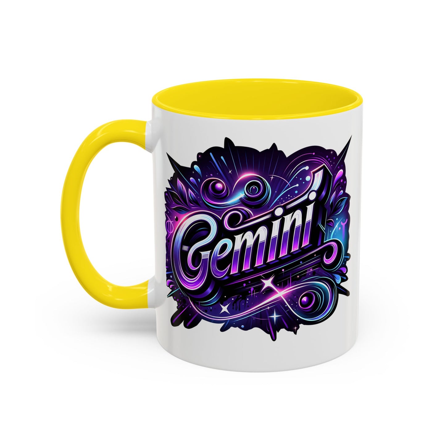 Gemini Accent Coffee Mug - Colorful Astrology Mug, Horoscope Gift, Zodiac Lover's Mug, Unique Coffee Cup, Personalised Birthday Gift