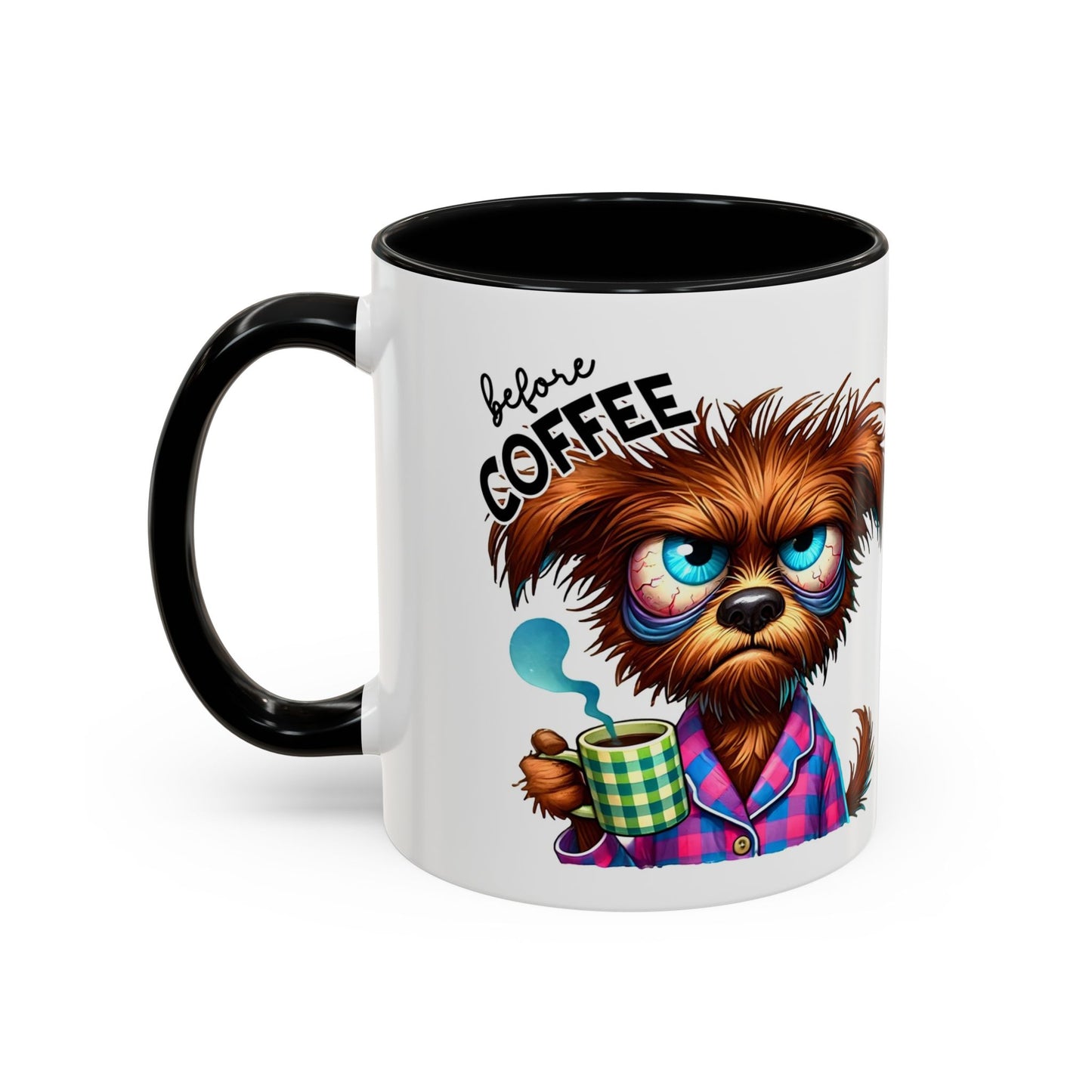 Caffeinated Dog Mug, Funny Pet Lover Coffee Cup, Gift for Dog Owners, Cute Animal Drinkware, Whimsical Home Decor