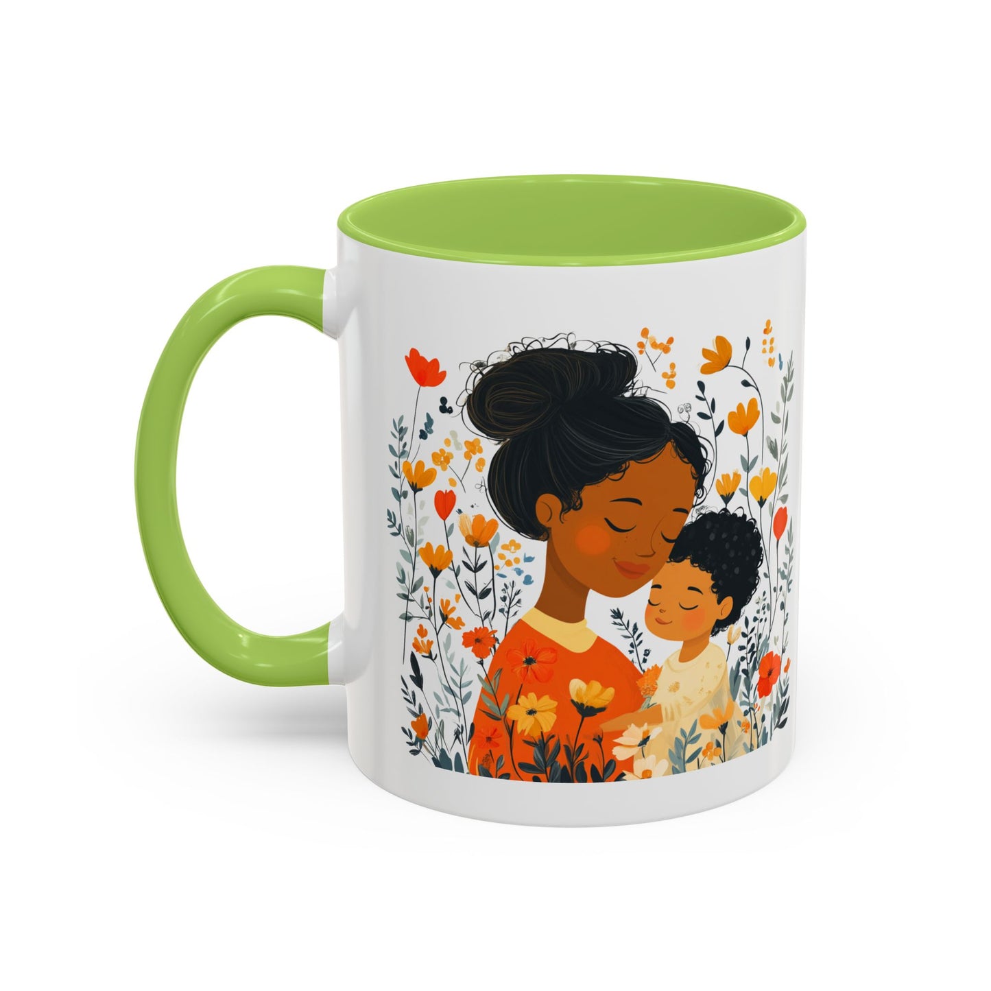 Floral Mama & Child Coffee Mug - Perfect for Mother's Day, Gift for Mom, Family Time, Cute Drinkware, Wellness, Friendship