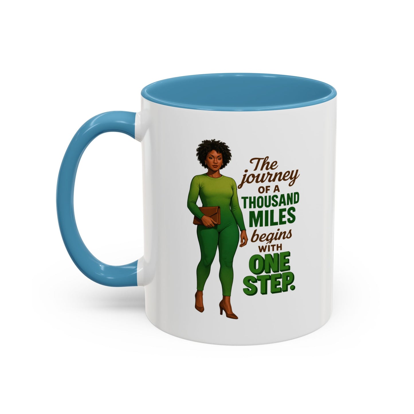 Inspirational Accent Coffee Mug - Motivational Quote Mug, Unique Gift for Her, Empowerment Coffee Cup, Coffee Lover's Gift, Tea Mug