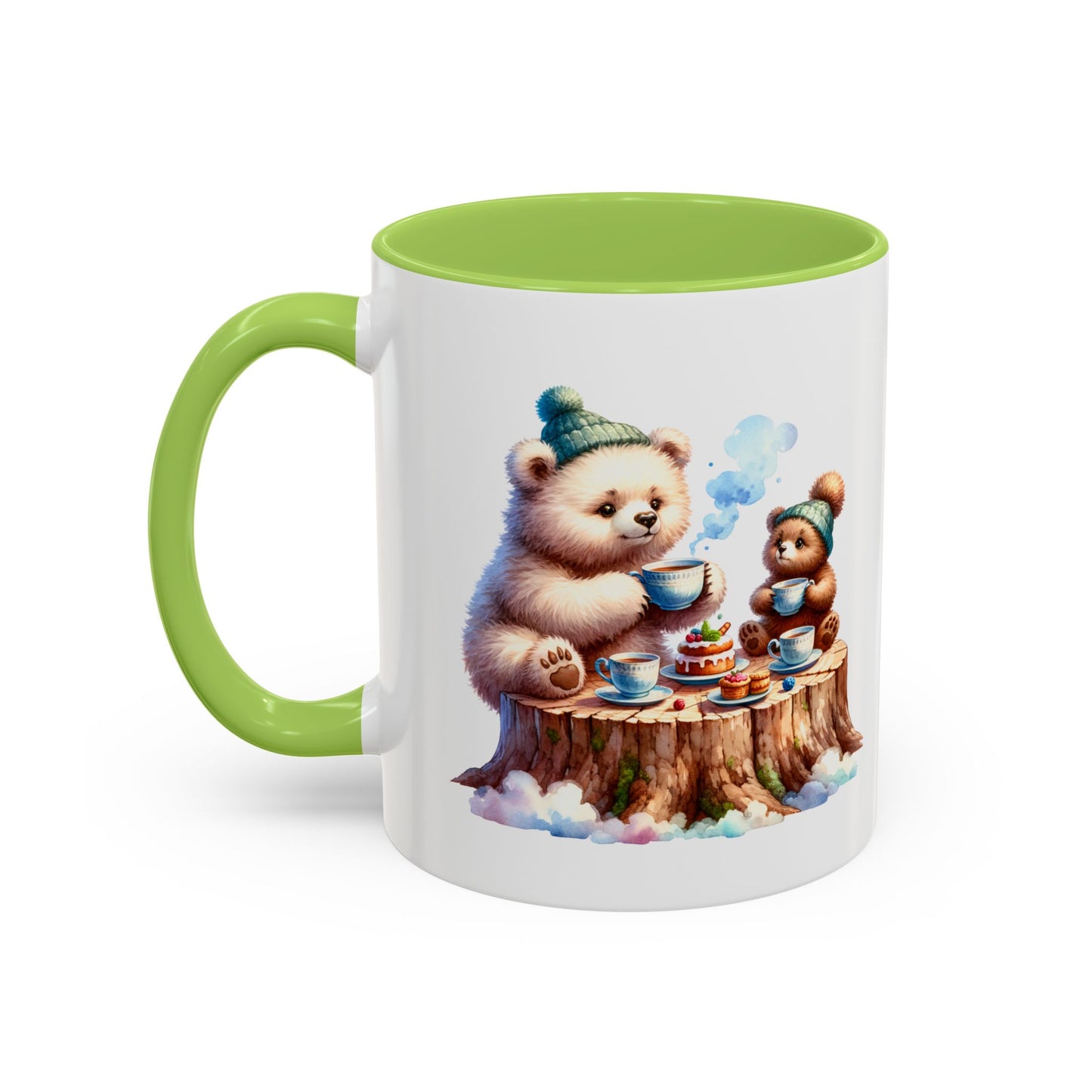 Whimsical Bear Tea Party Mug | Cute Animal Lover Coffee Cup, Gift for Kids, Nursery Decor, Birthday, Holiday Essentials