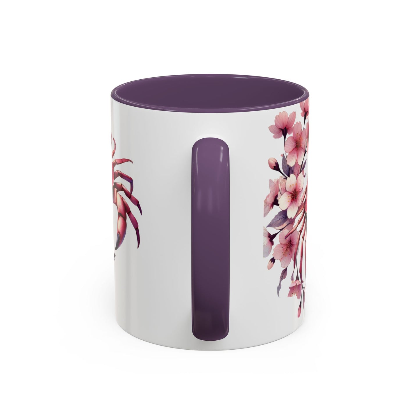 Artistic Crab & Cherry Blossom Mug - 11 & 15oz Accent Coffee Cup