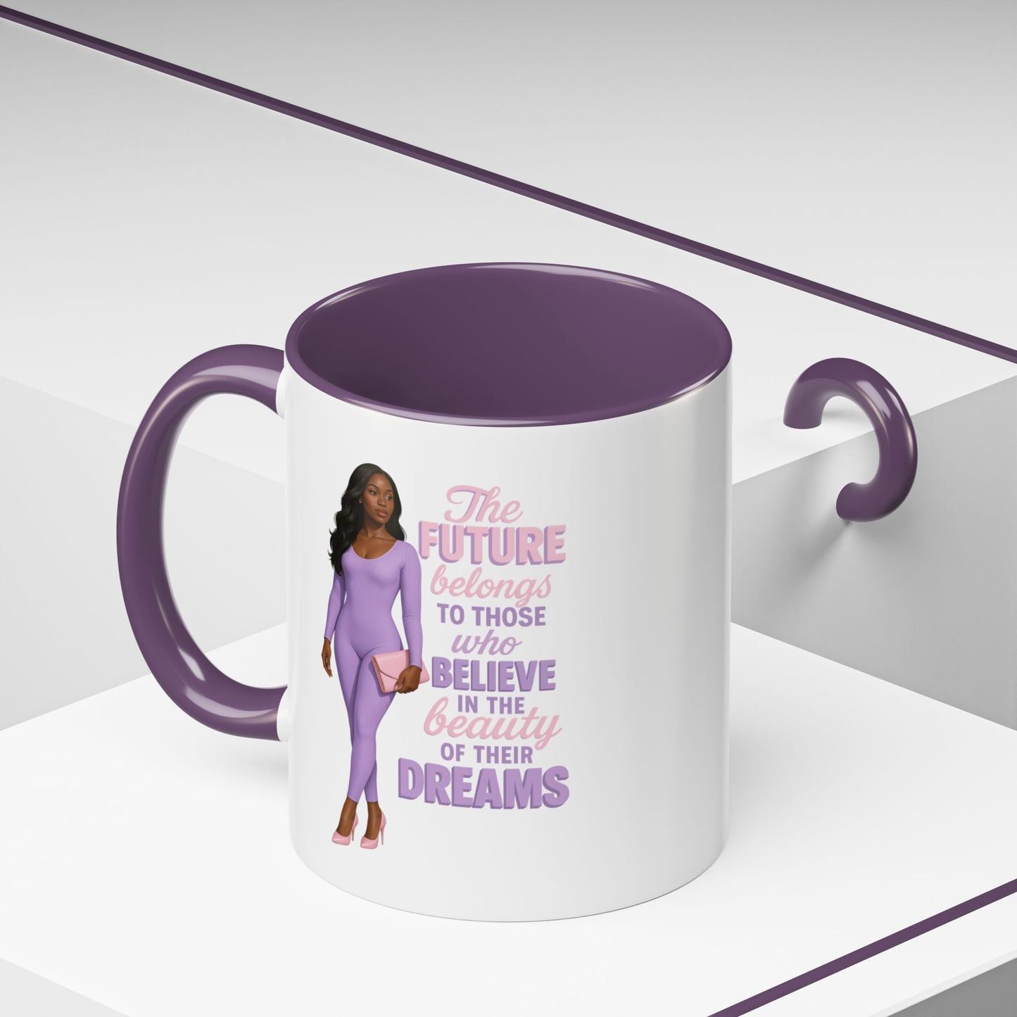 Inspirational Accent Coffee Mug - Motivational Gift for Dreamers, Home Office Decor, Encouragement Gift, Quote Cup