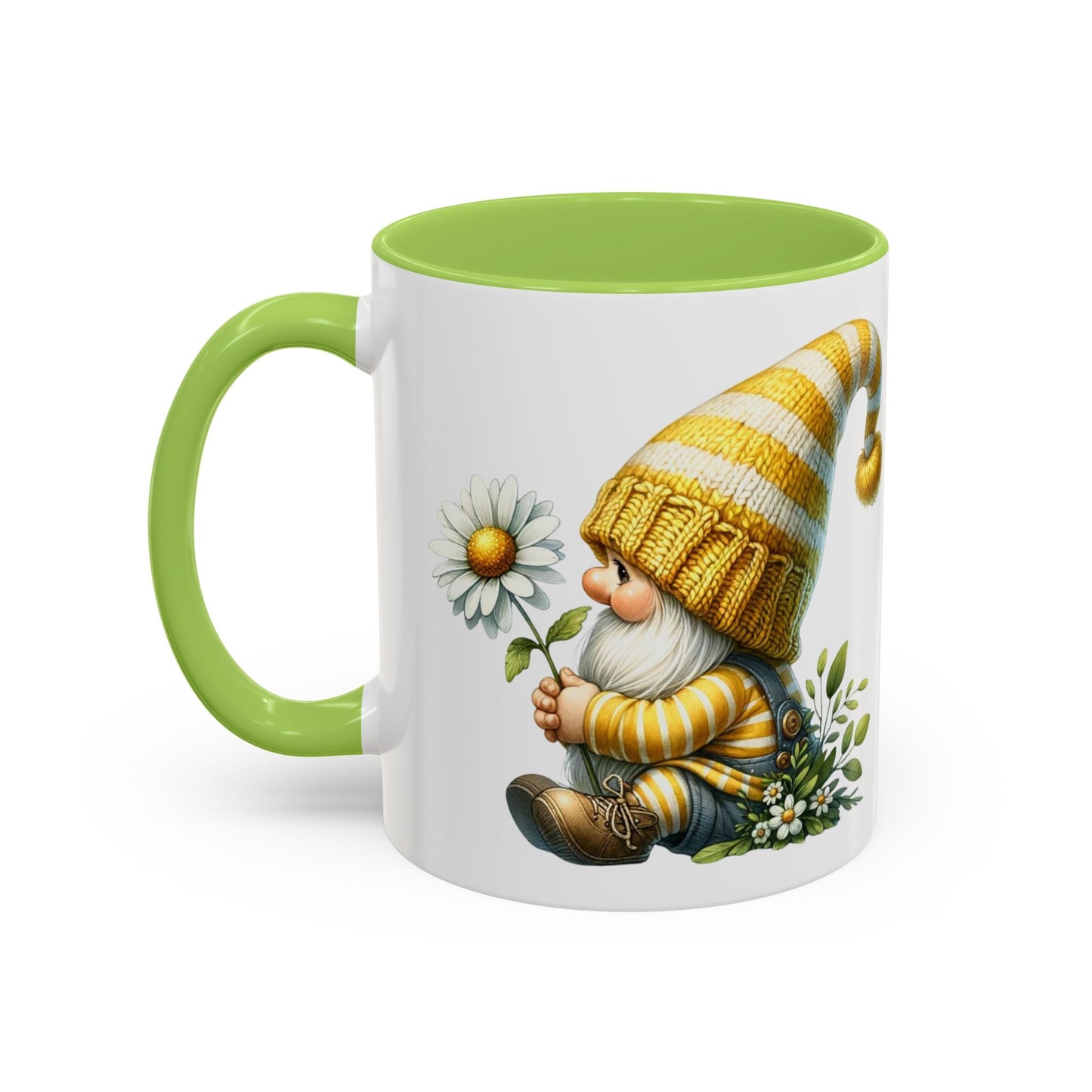 Whimsical Gnome Coffee Mug, Cute Gnome Cup for Garden Lovers, Spring Decor, Gift for Her, Coffee Lover's Mug, Unique Flower Mug