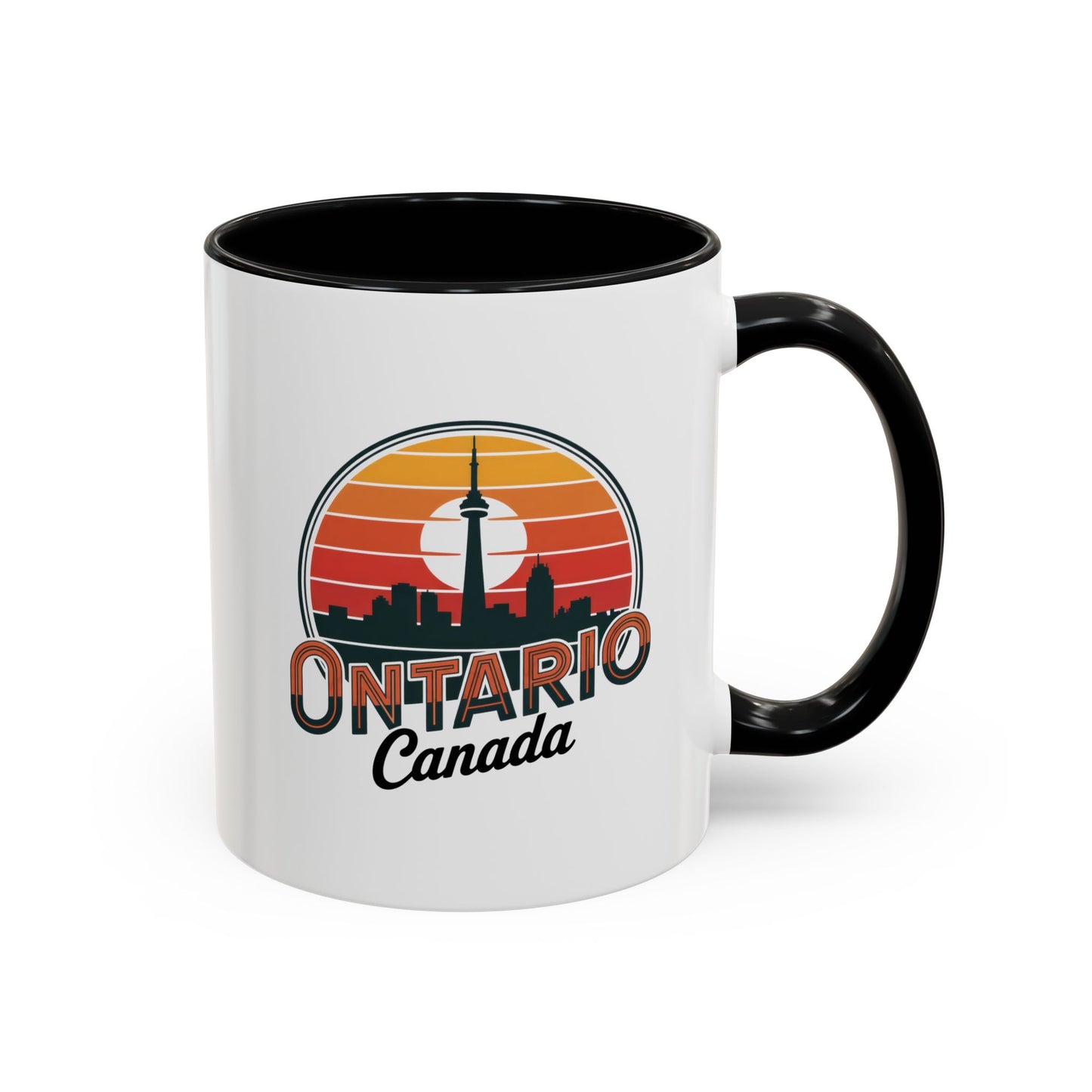 Ontario Skyline Accent Coffee Mug, Retro Travel Mug, Gift for Coffee Lovers, Ontario Souvenir, Unique Kitchen Decor