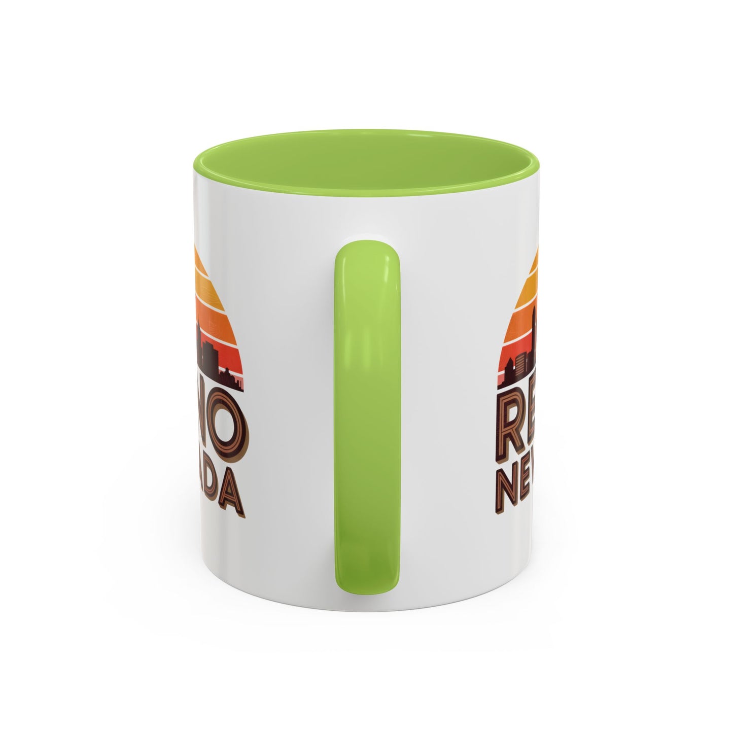 Reno Nevada Accent Coffee Mug | Retro Sunrise Design | Perfect Gift, Kitchen Decor, Souvenir, Coffee Lovers, Travel Mug