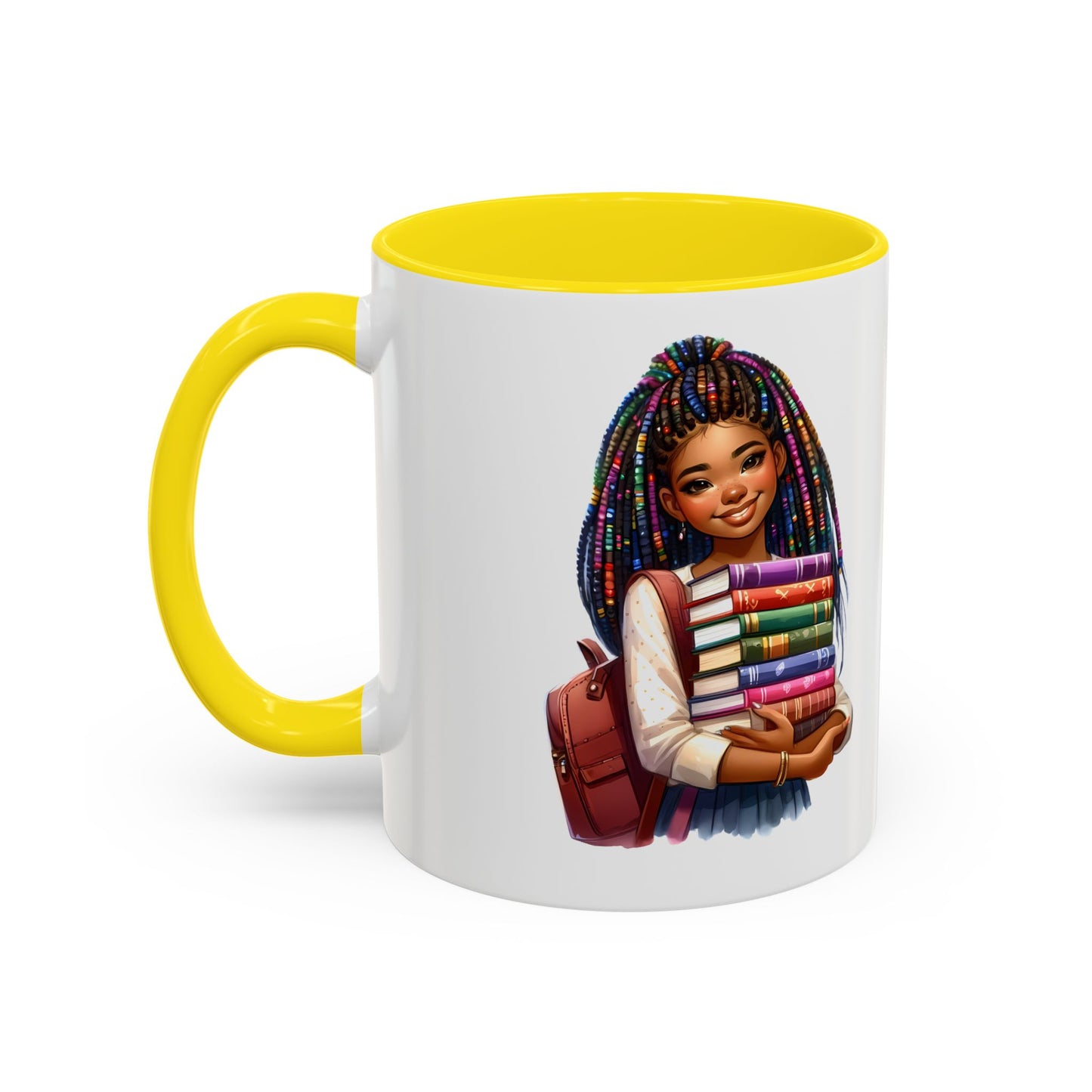 Empowering Accent Coffee Mug - Motivational Gift for Students, Back to School, Afrocentric Mug, Inspirational Drinkware, Colorful Coffee Cup