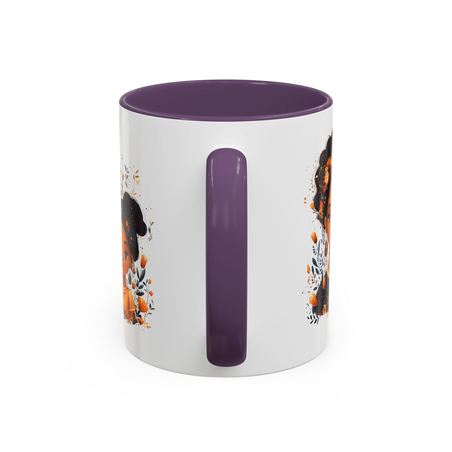 Cute Floral Accent Mug for Coffee Lovers, Gift for Moms, Family Bonding, Fall Decor, Unique Tea Mug